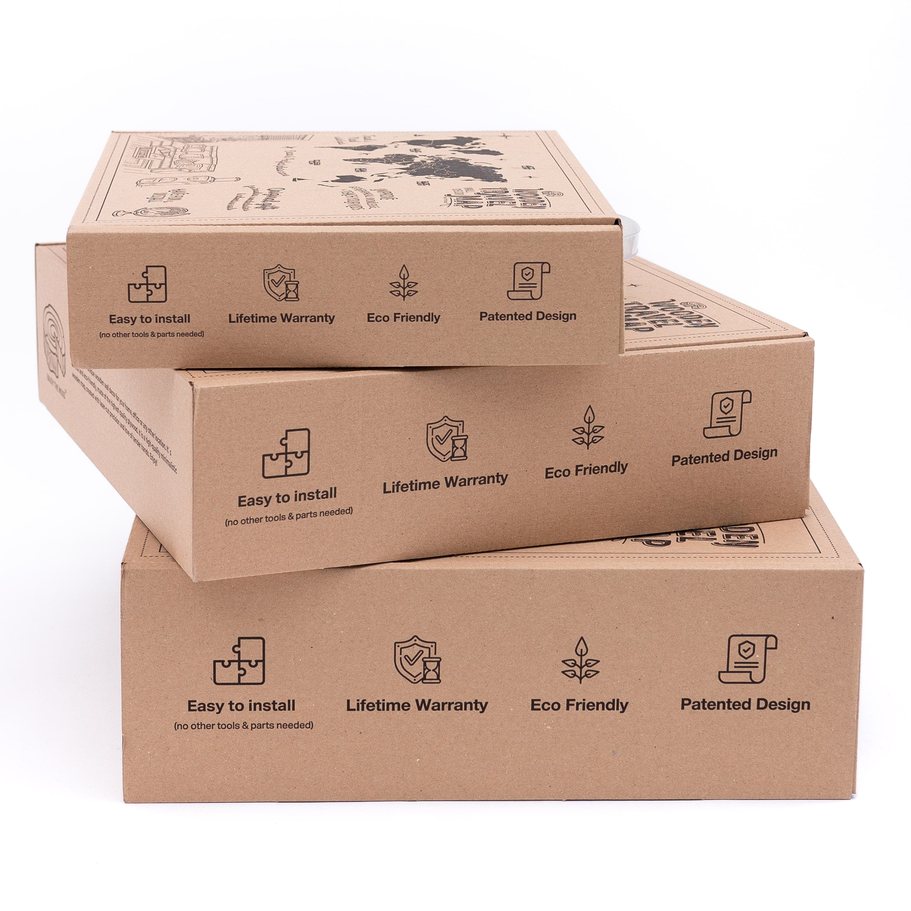 3d world map in box