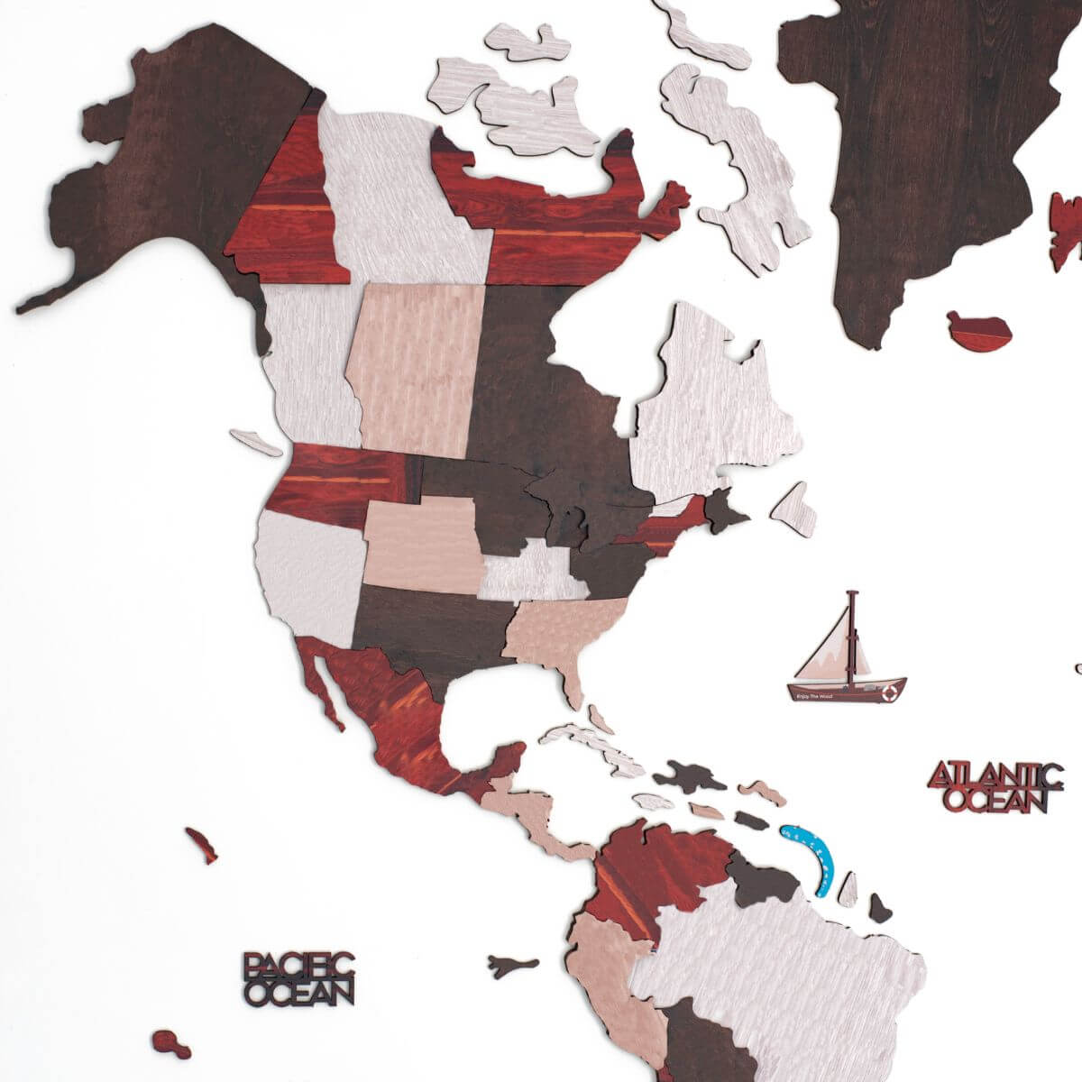 america on world map