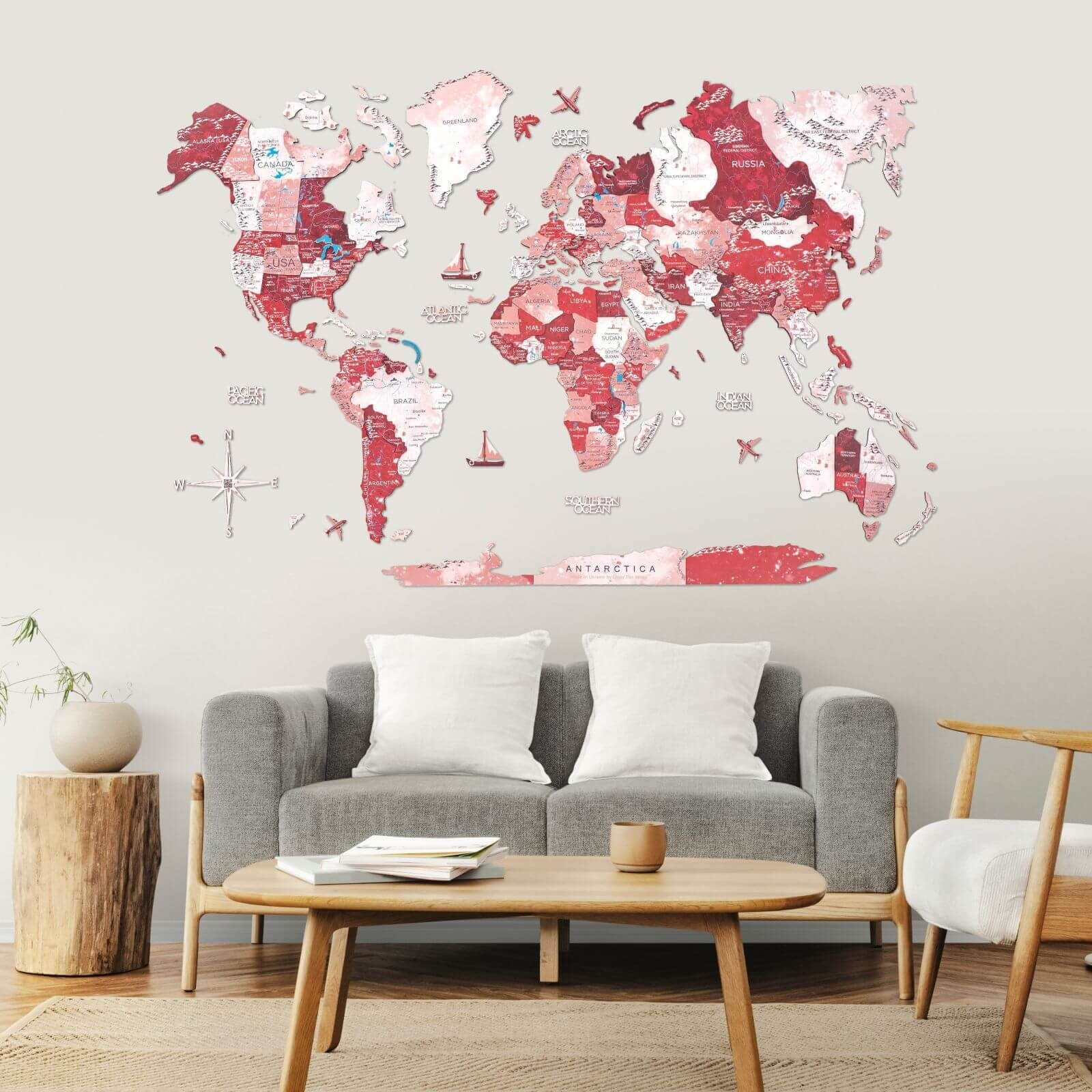 3D Wooden World Map Volcano ‣ Enjoy The Wood