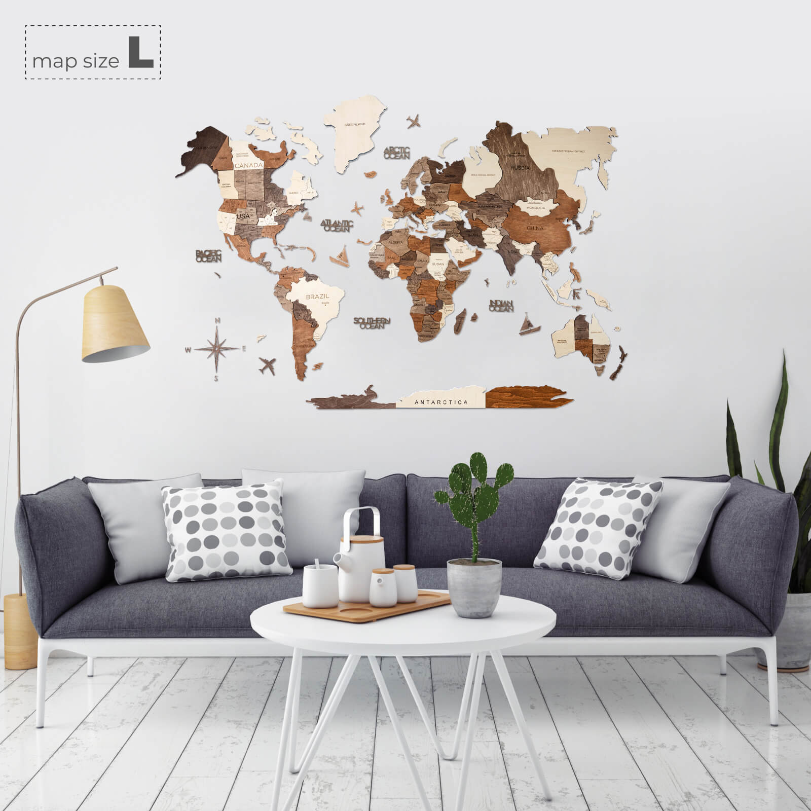 3d world map multicolor