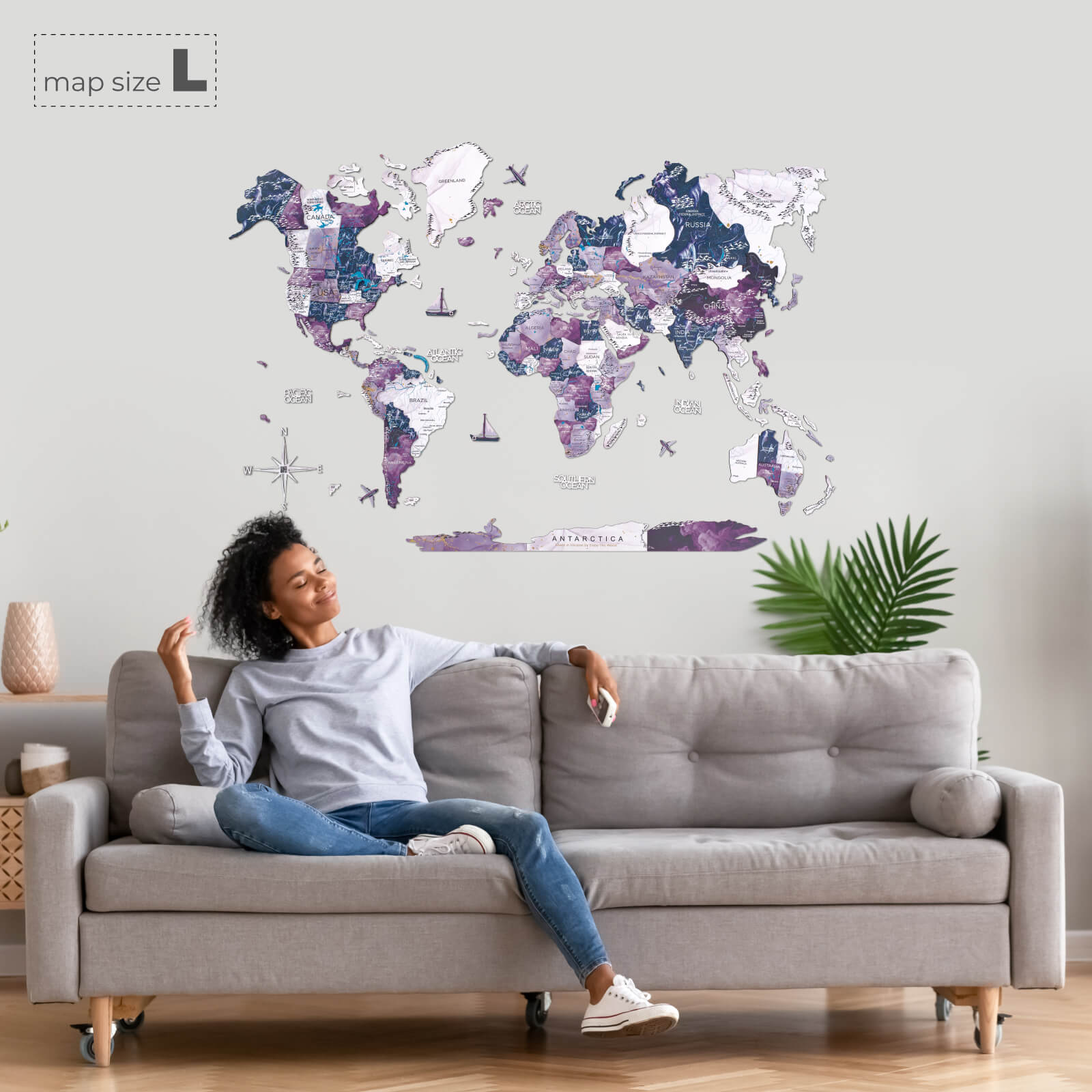 purple world map