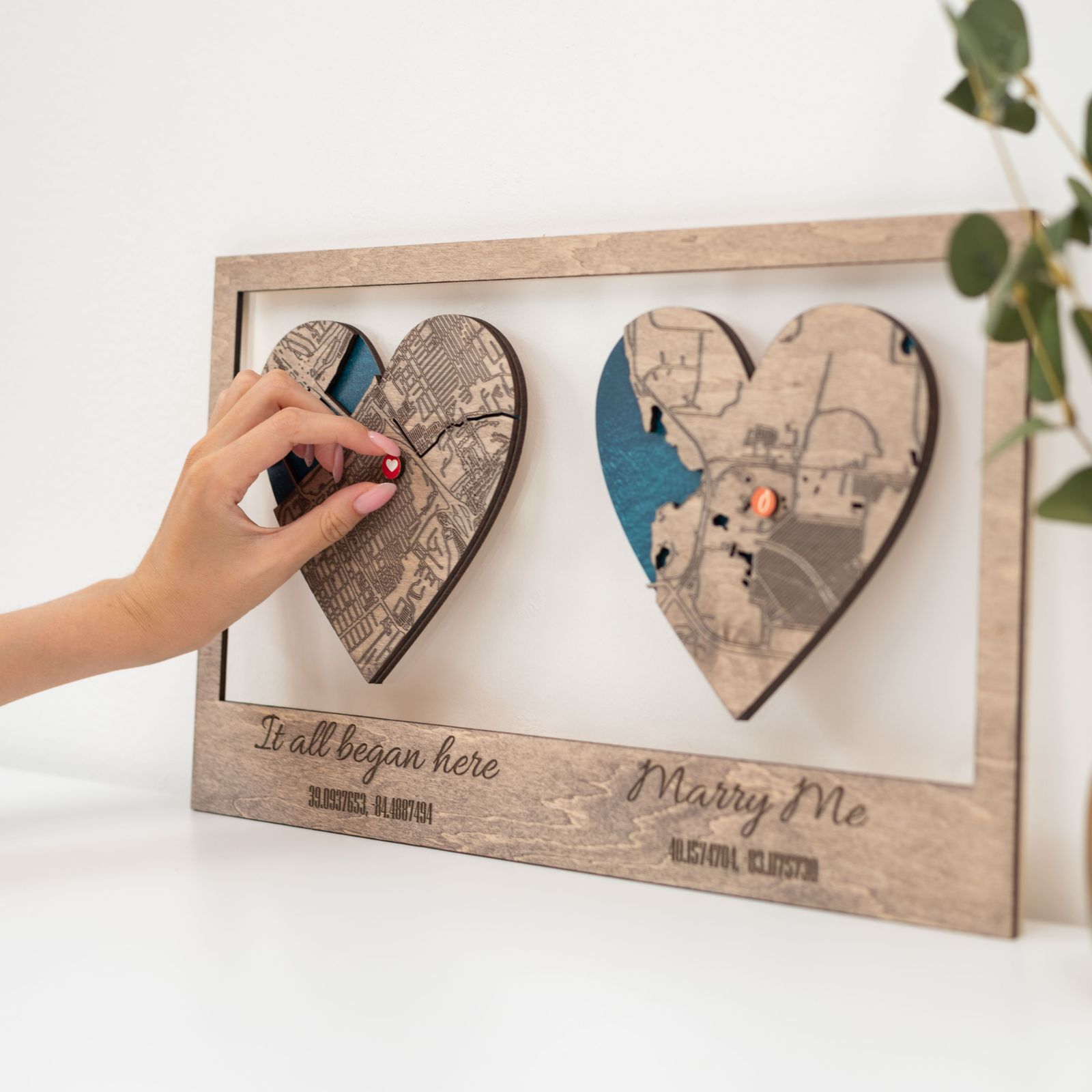 Acrylic City Plan Two Hearts