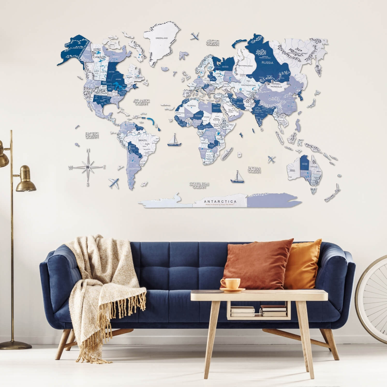 aqua colored world map