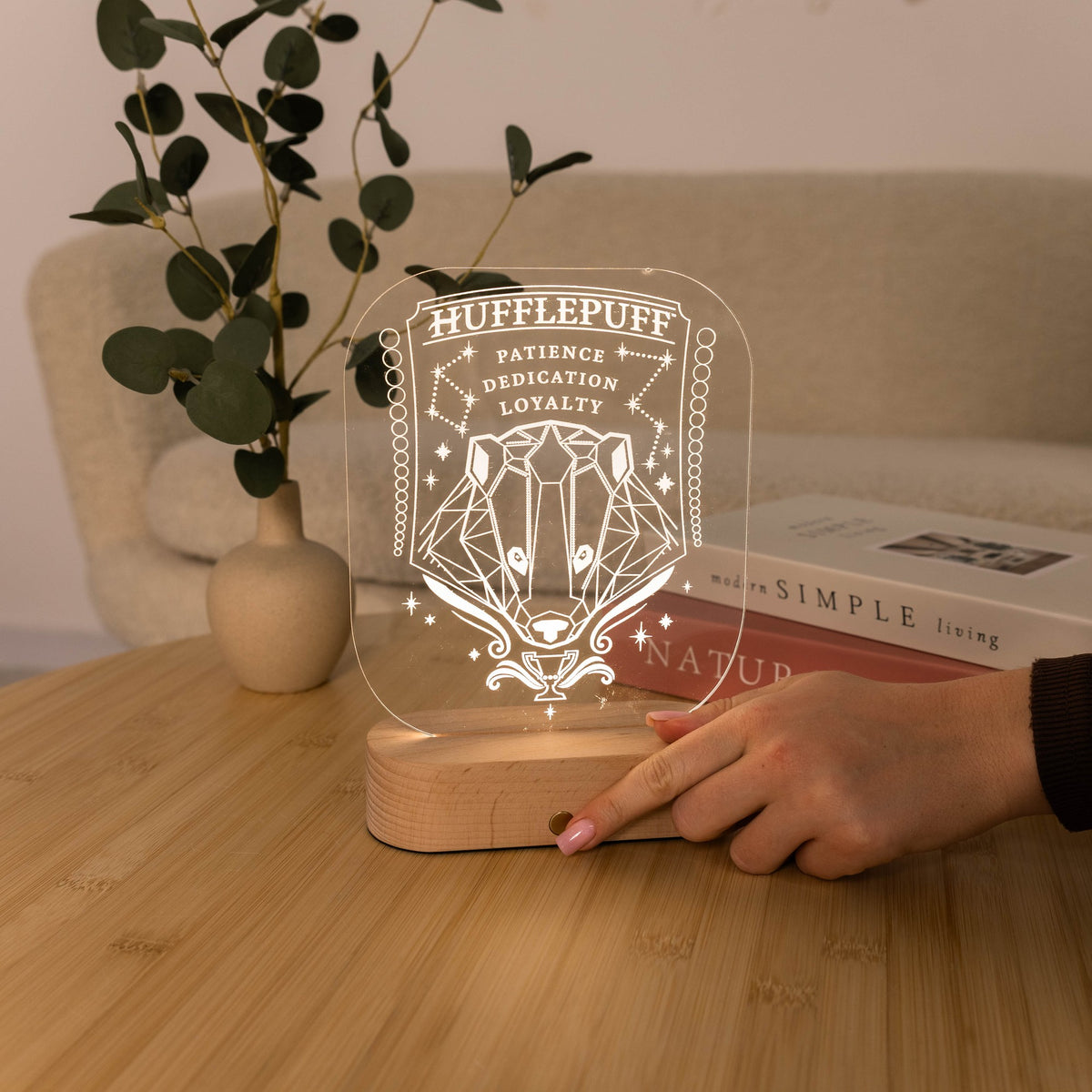 Acrylic Harry Potter Night Light - Badger of Hufflepuff by Enjoy The Wood 