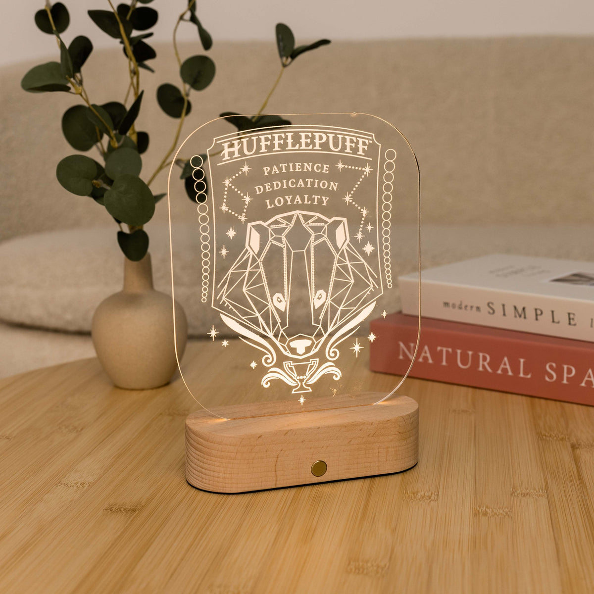 Acrylic Harry Potter Night Light - Badger of Hufflepuff by Enjoy The Wood 