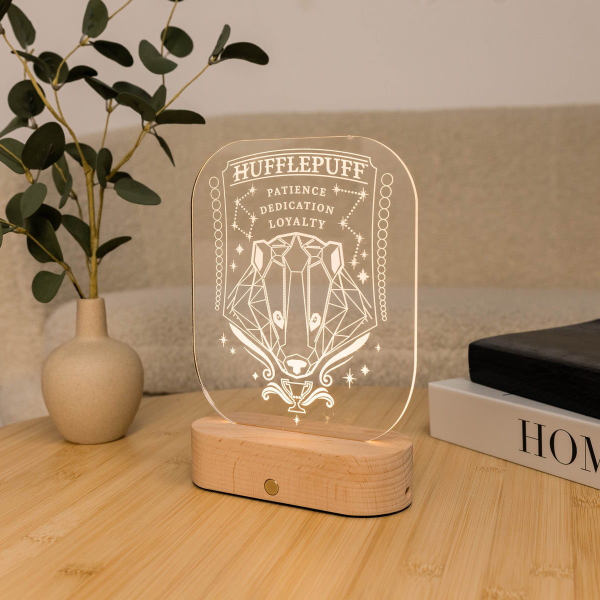Acrylic Harry Potter Night Light - Badger of Hufflepuff by Enjoy The Wood 
