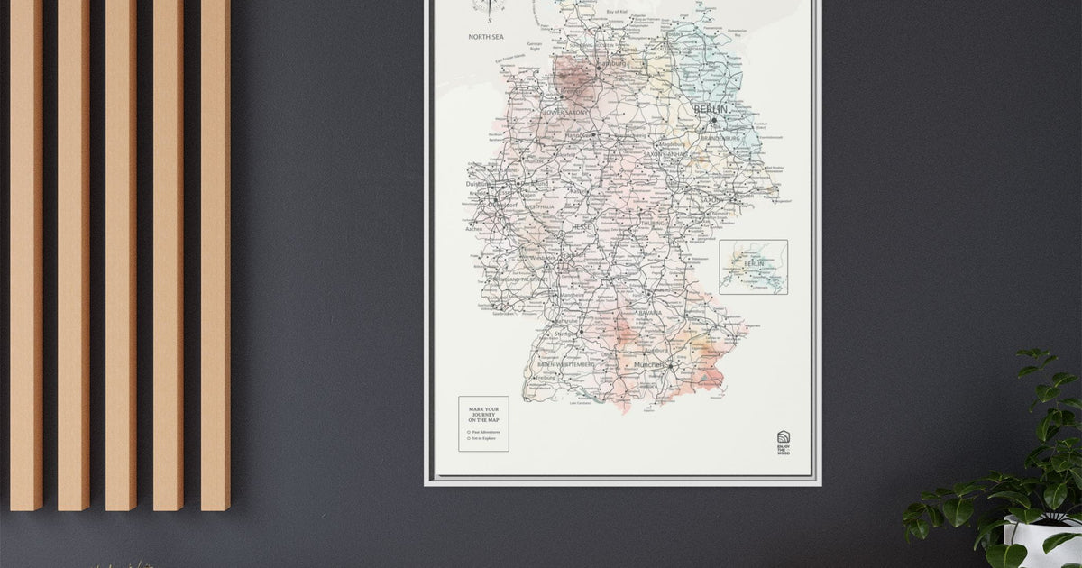 Wooden Canvas Germany Map - Colorful | Enjoy The Wood