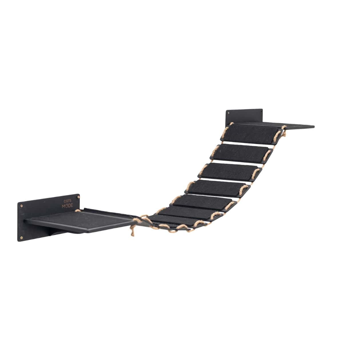 wall mounted cat walk black covered with black felt