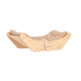 cat bed on wall light wood