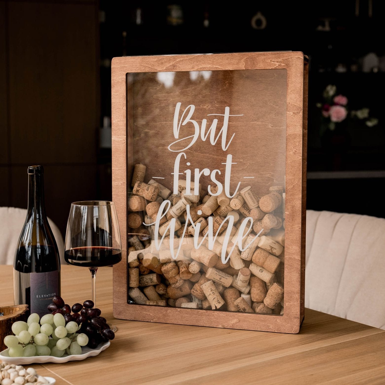 Wine Cork Box – But First, Wine • Enjoy The Wood, image size:1561x1561