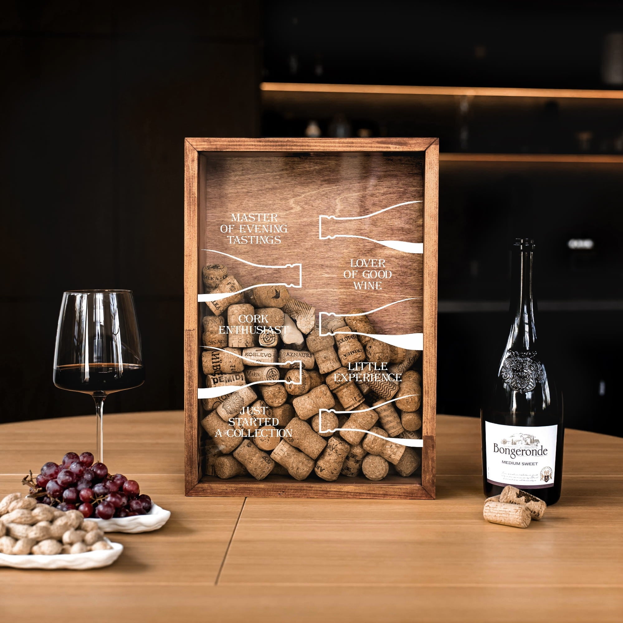Pine Wine Cork Display Box – Wine Collection Scale