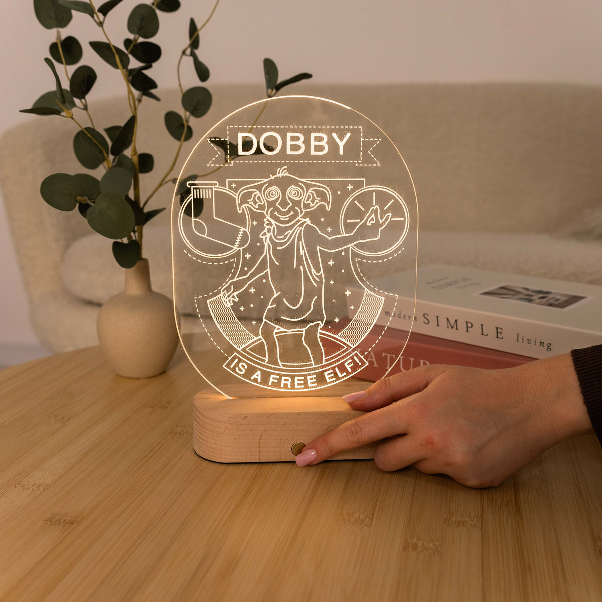 Acrylic Harry Potter Night Light - Dobby Free Elf by Enjoy The Wood 