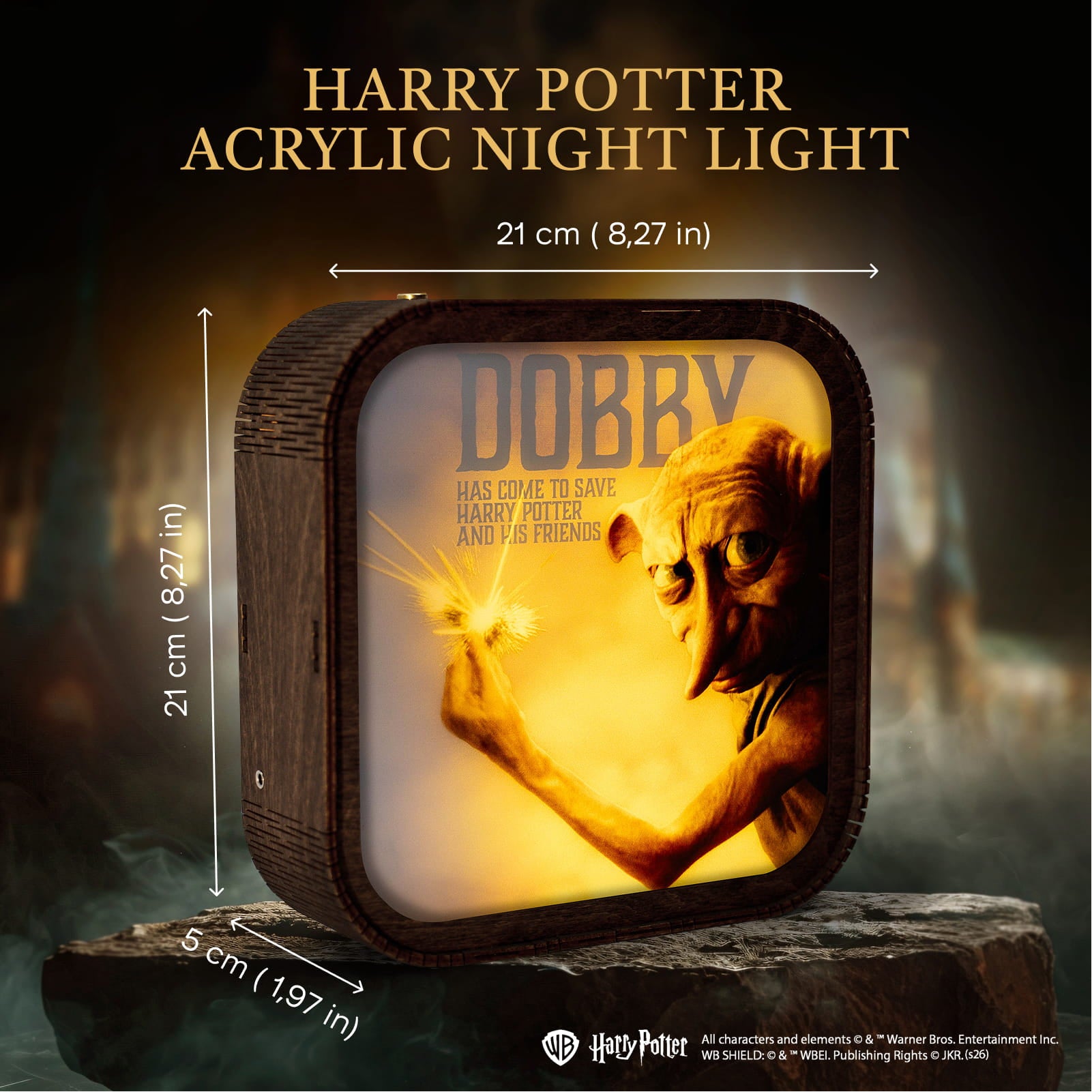 Veilleuse Harry Potter en bois et acrylique-Dobby est venu sauver