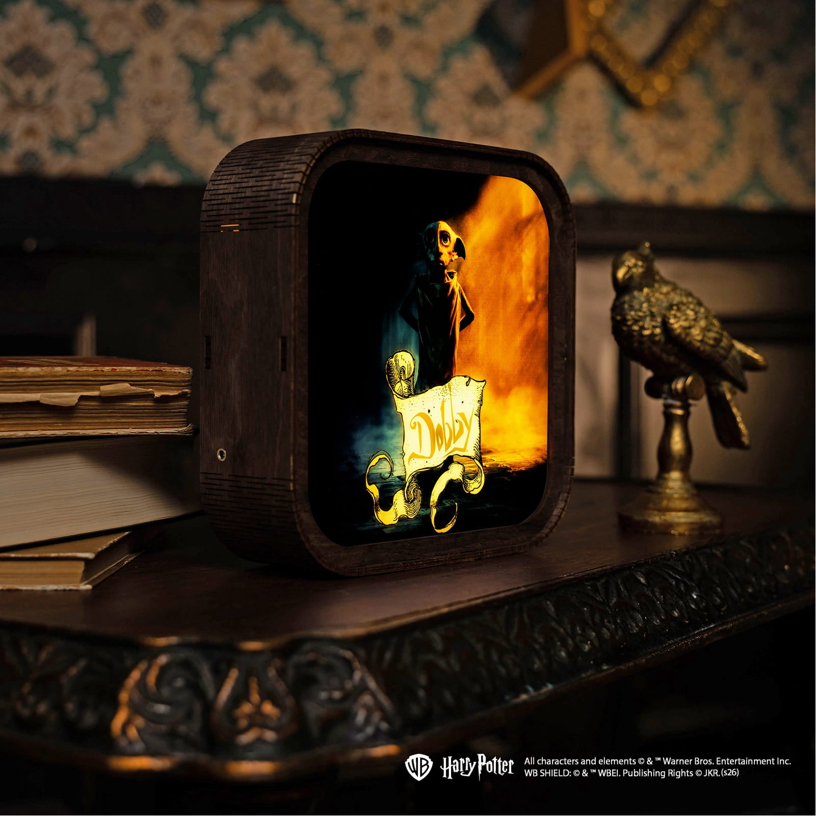 Lámpara de noche de madera y acrílico de Harry Potter - Dobby es gratis