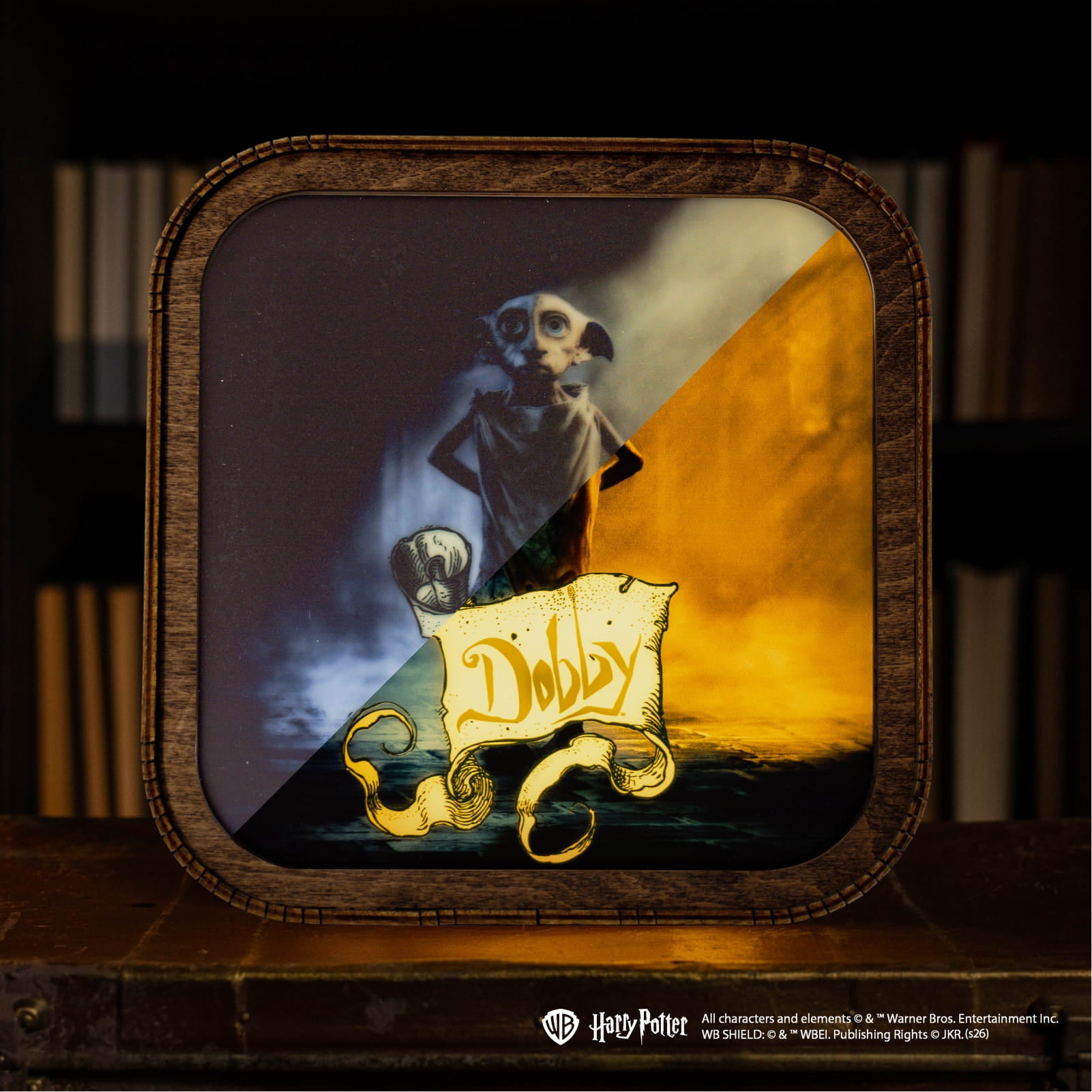 Lámpara de noche de madera y acrílico de Harry Potter - Dobby es gratis