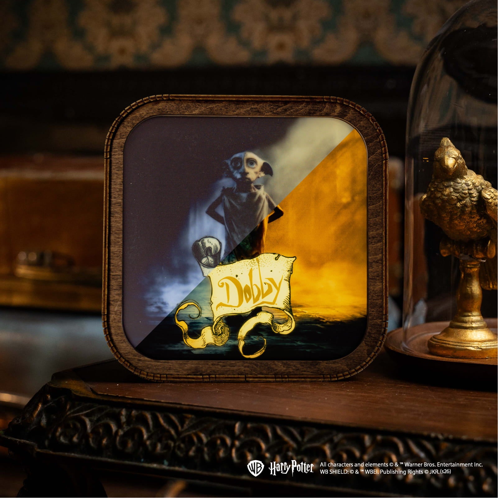 Lámpara de noche de madera y acrílico de Harry Potter - Dobby es gratis
