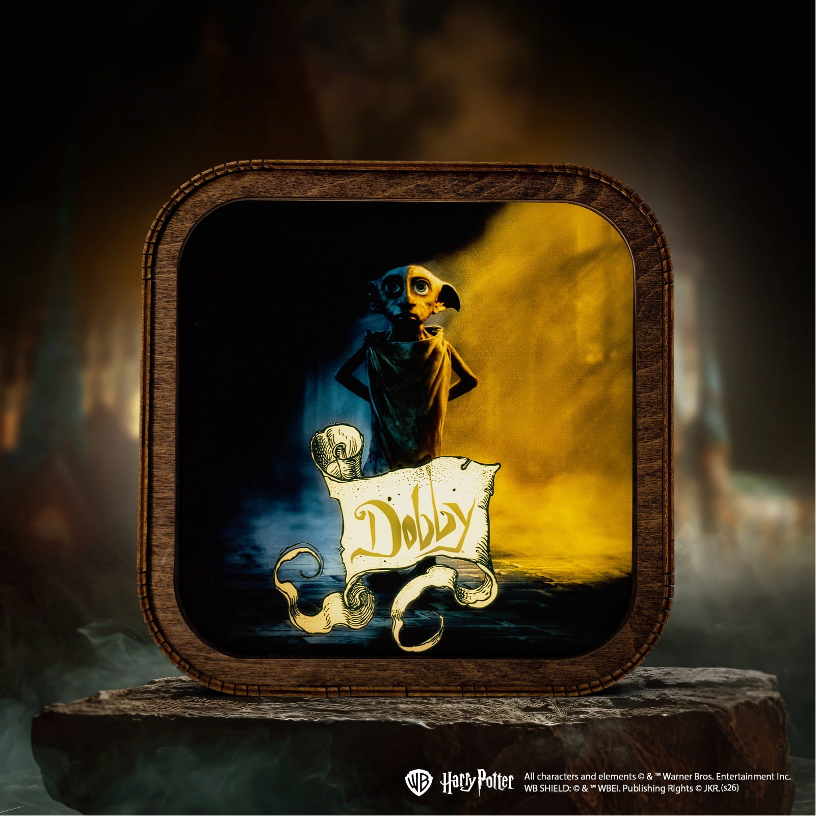 Lámpara de noche de madera y acrílico de Harry Potter - Dobby es gratis
