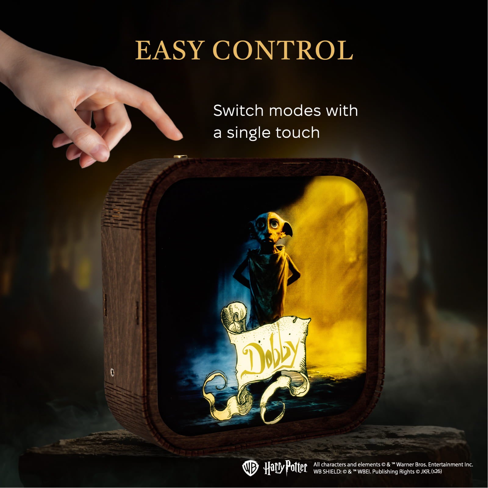 Lámpara de noche de madera y acrílico de Harry Potter - Dobby es gratis