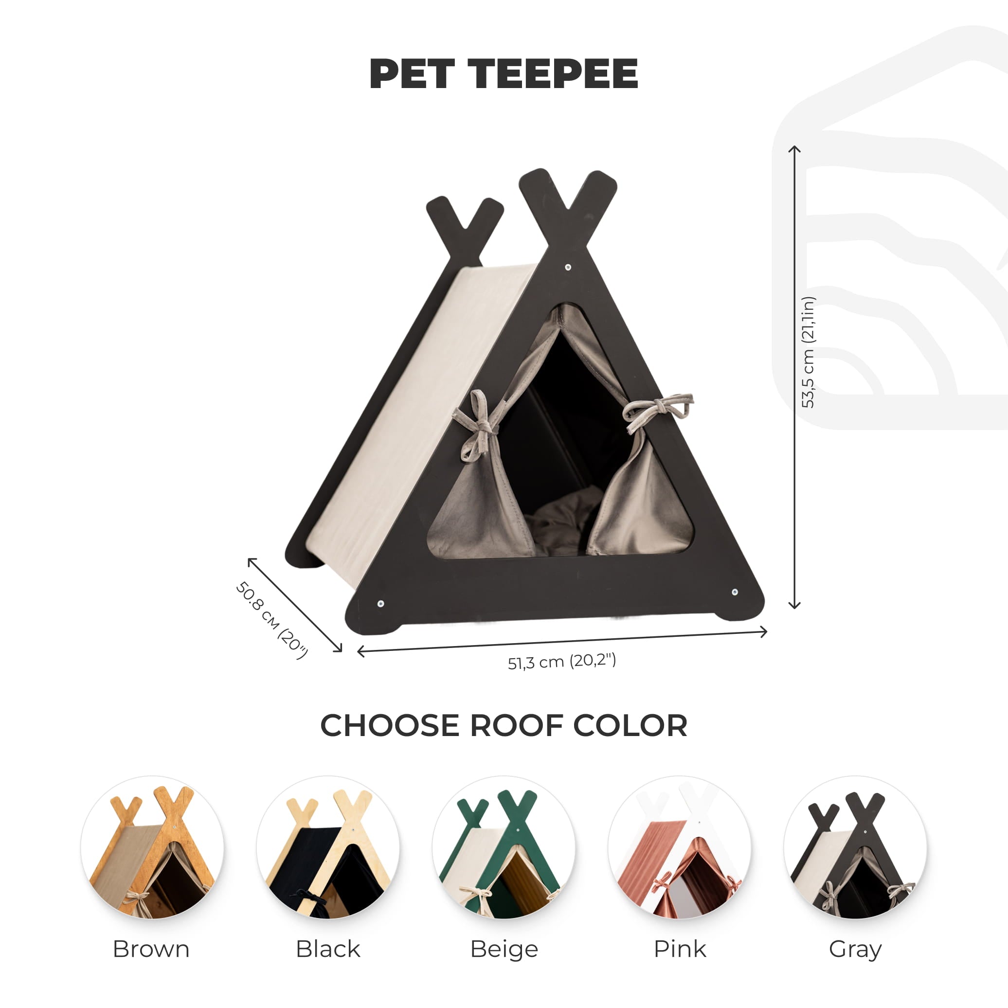 Niche pour chien en bois style cabine-Noir