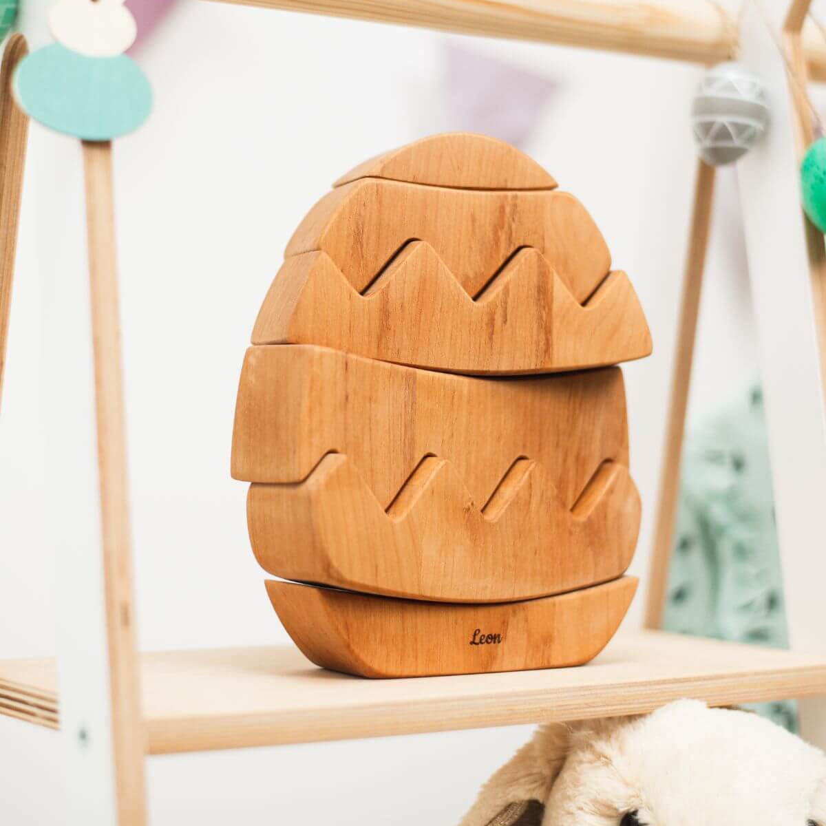 wooden puzzle egg 