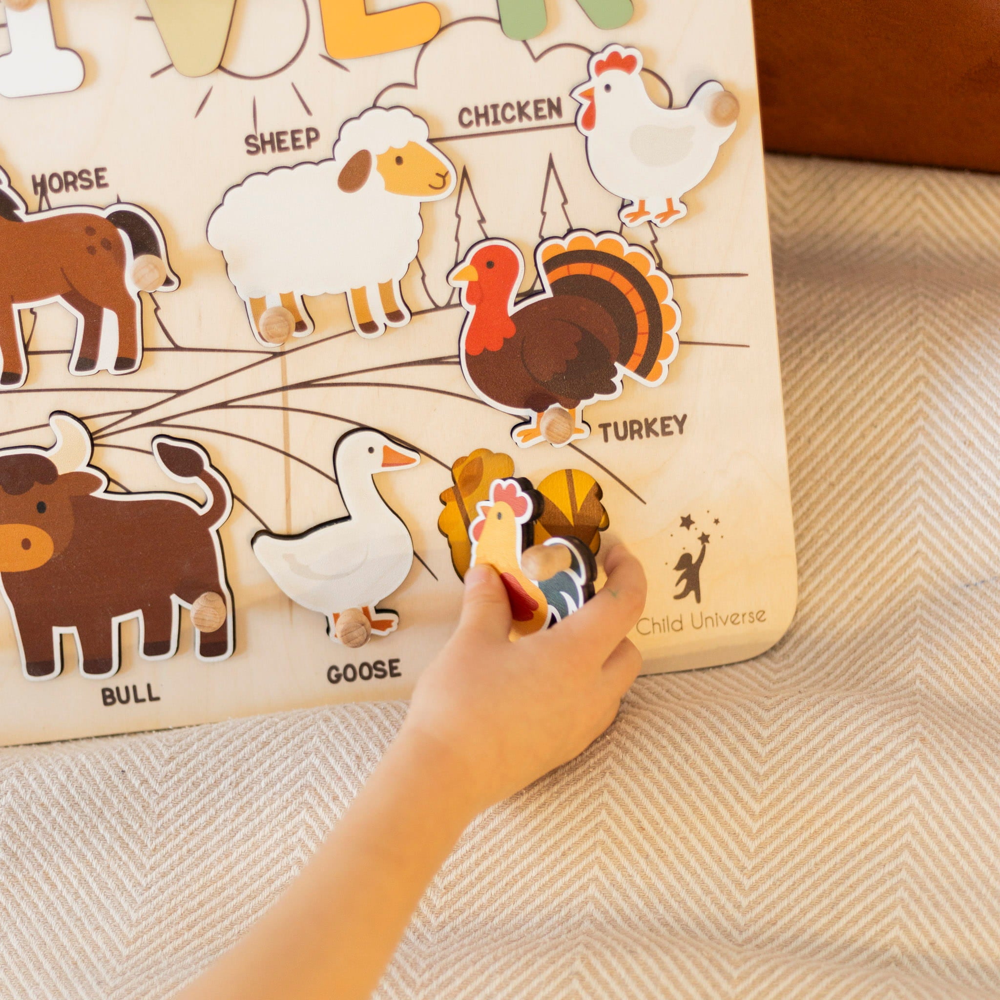 easy wooden name puzzle for toddlers