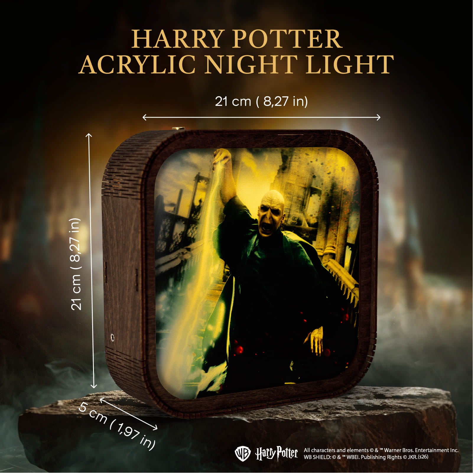 Wooden Acrylic Harry Potter Night Light - Forbidden Spell