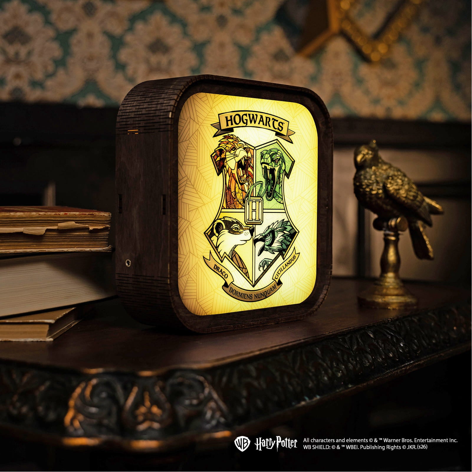 Veilleuse Harry Potter en bois acrylique-Blason de Poudlard