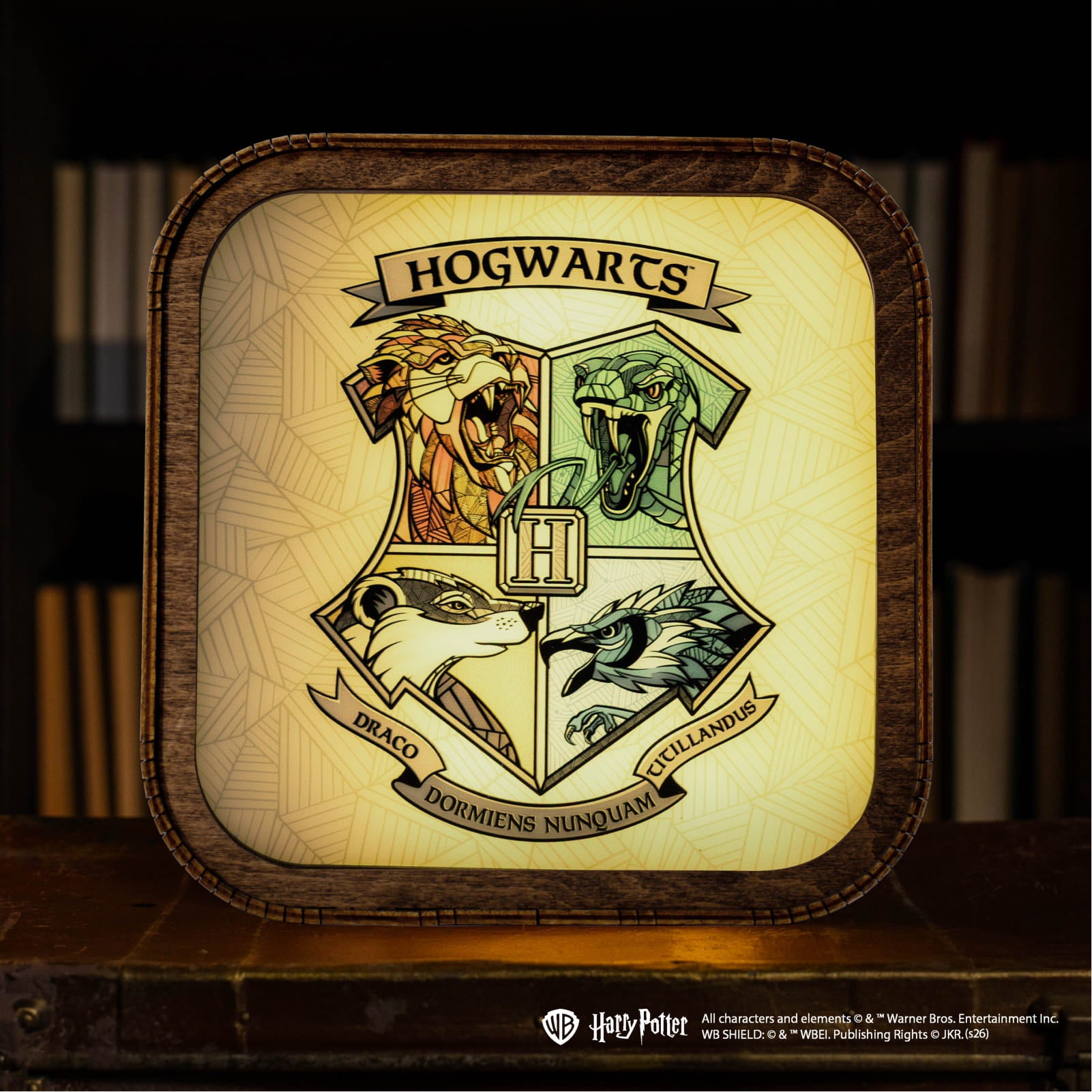 Veilleuse Harry Potter en bois acrylique-Blason de Poudlard