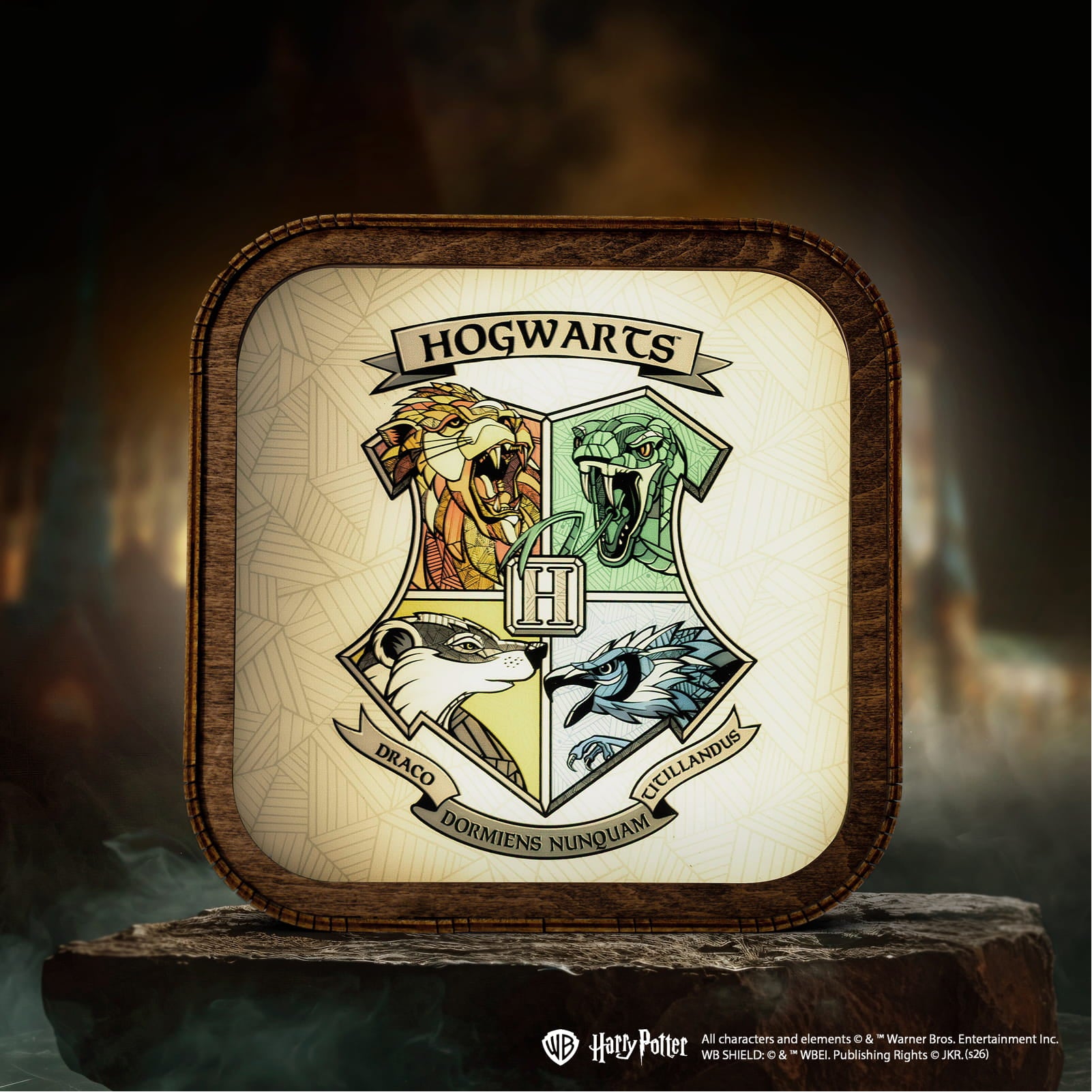 Veilleuse Harry Potter en bois acrylique-Blason de Poudlard