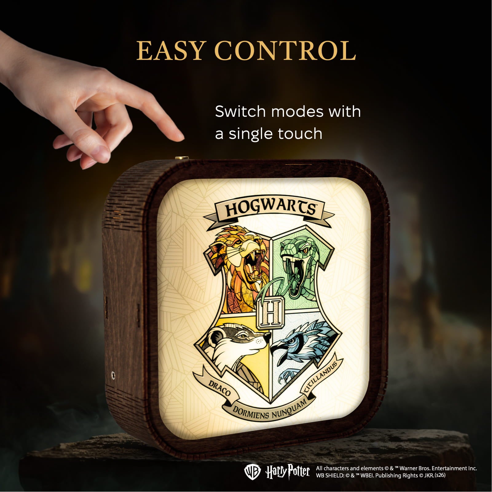 Veilleuse Harry Potter en bois acrylique-Blason de Poudlard