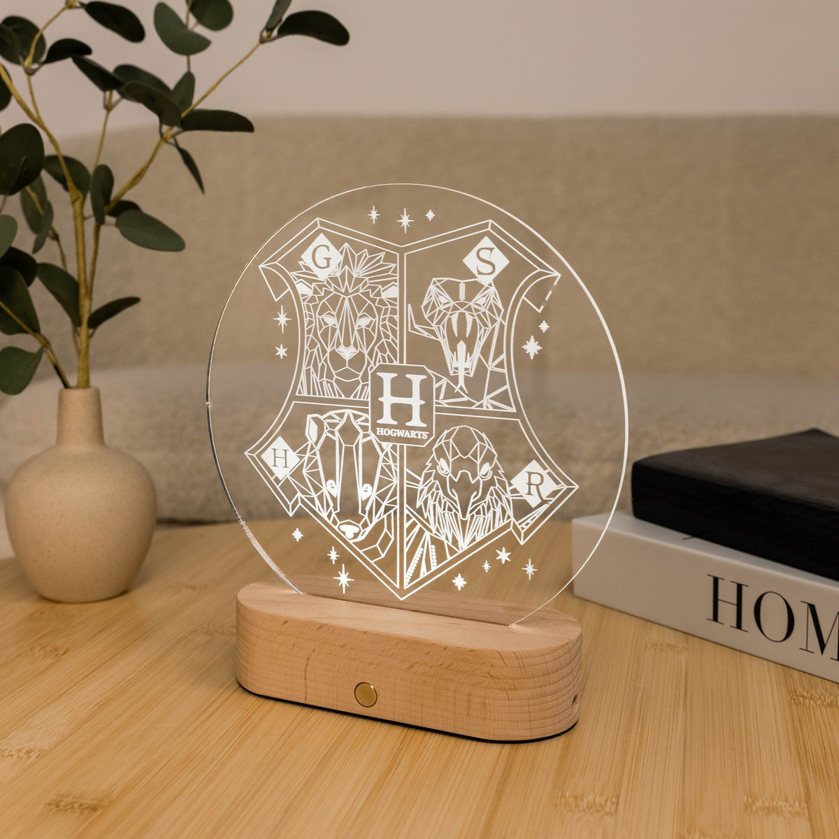 Acrylic Harry Potter Night Light - Hogwarts Crest by Enjoy The Wood 