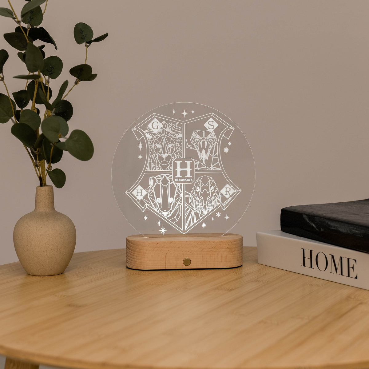 Acrylic Harry Potter Night Light - Hogwarts Crest by Enjoy The Wood 