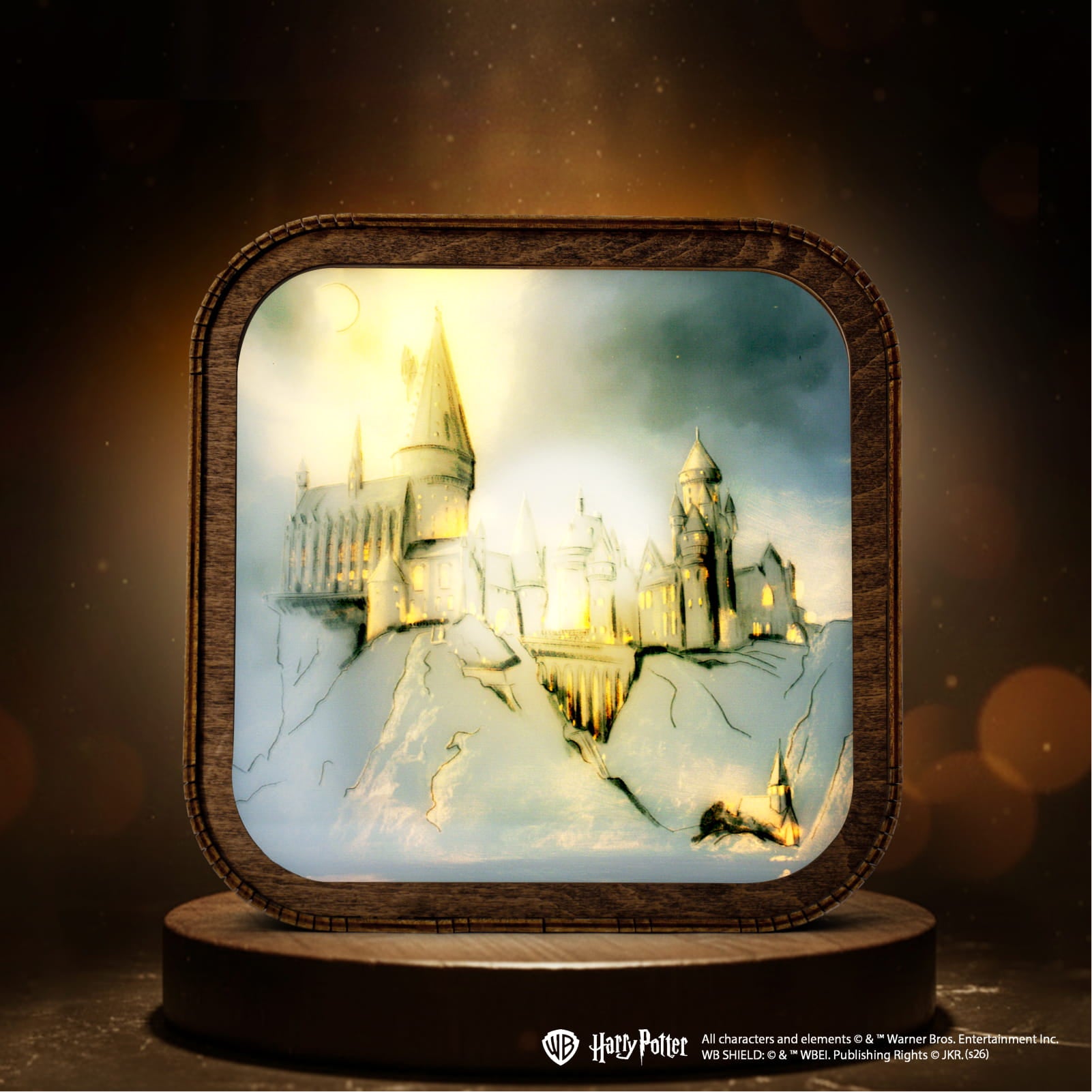 Wooden Acrylic Harry Potter Night Light - Hogwarts After Curfew by Enjoy The Wood 