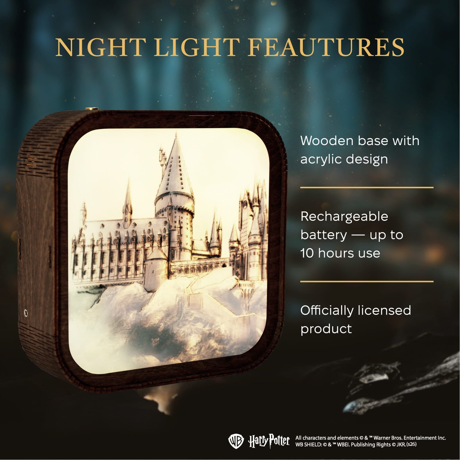 Wooden Acrylic Harry Potter Night Light - Hogwarts Castle by Enjoy The Wood 