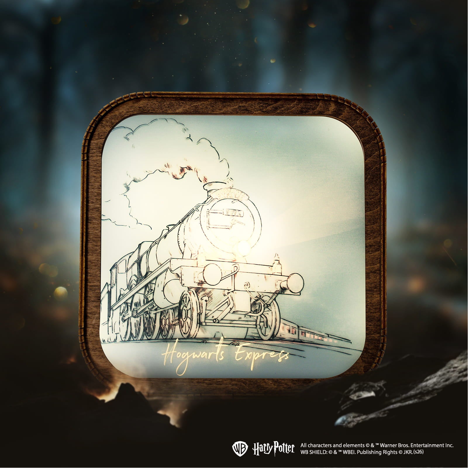 Wooden Acrylic Harry Potter Night Light - Hogwarts Express by Enjoy The Wood 