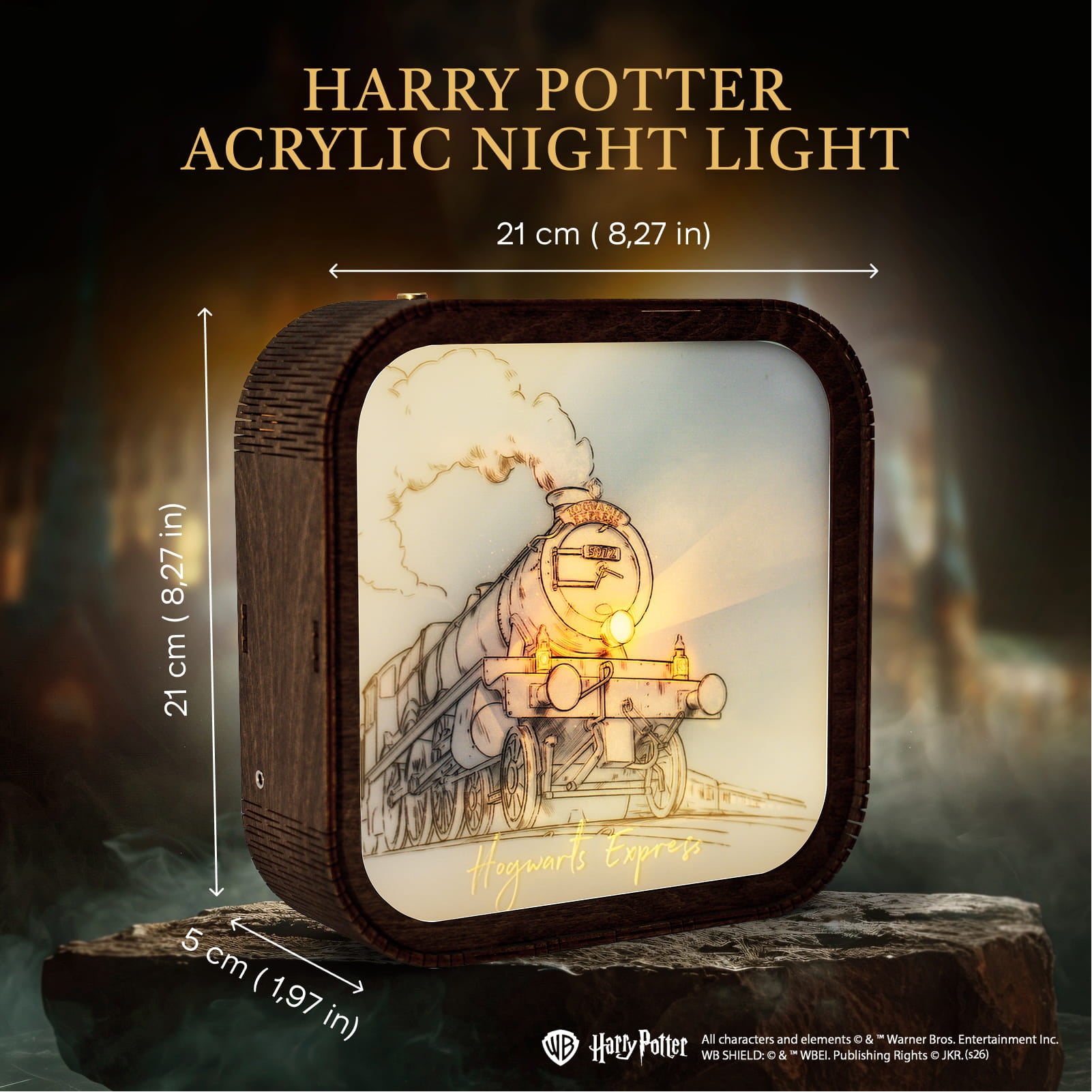 Wooden Acrylic Harry Potter Night Light - Hogwarts Express by Enjoy The Wood 