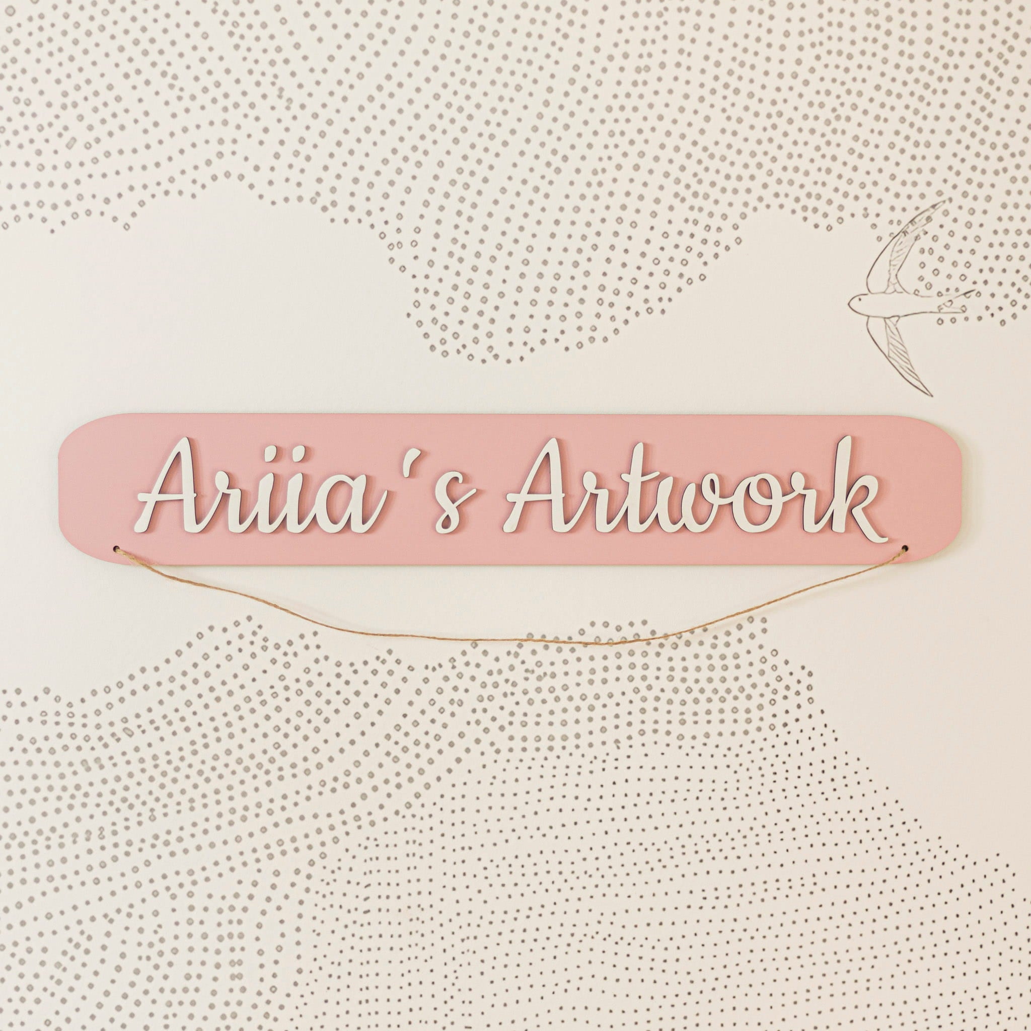 Kids Art Display Wall - Pink by Enjoy The Wood 