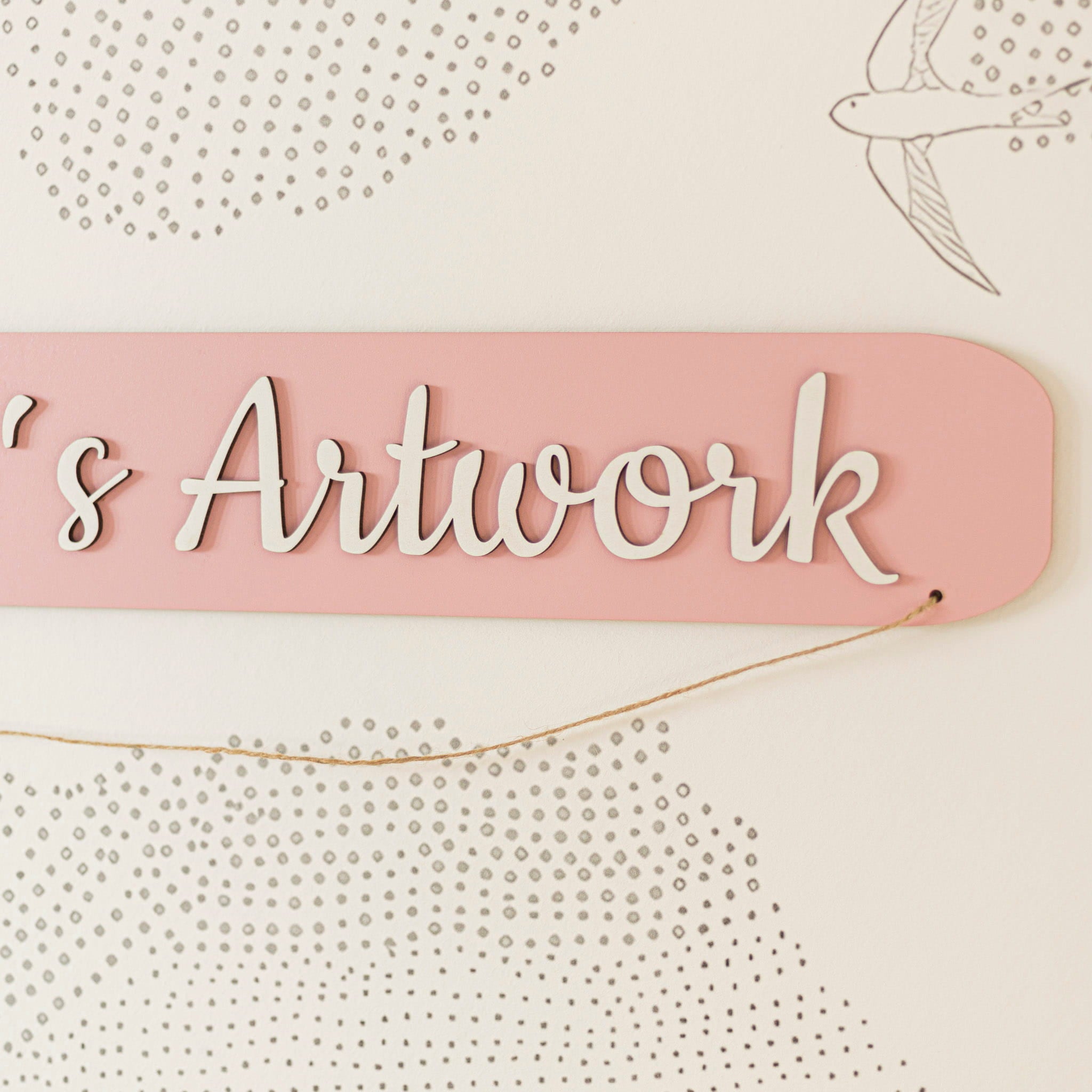 Kids Art Display Wall - Pink by Enjoy The Wood 