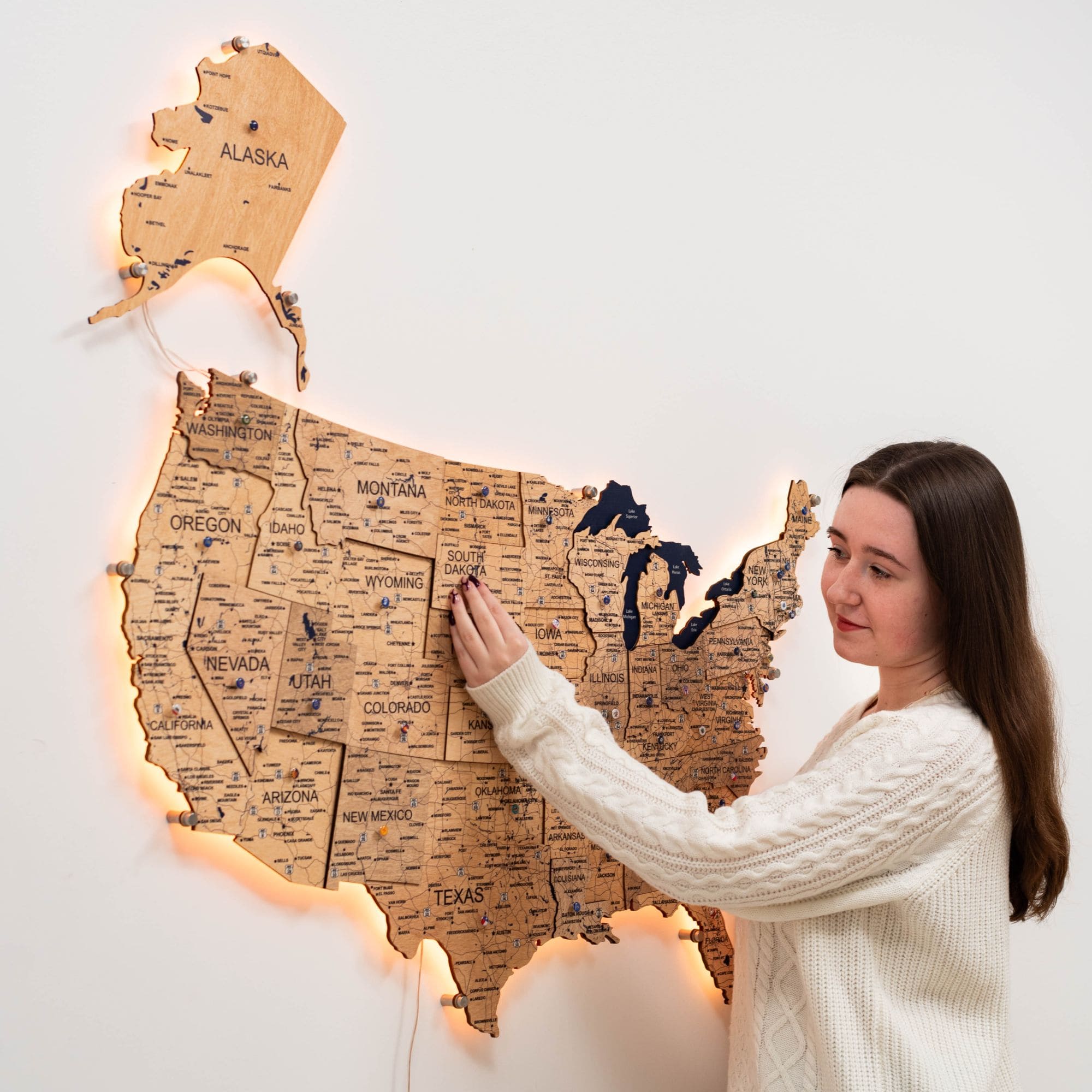 wooden puzzle map of usa