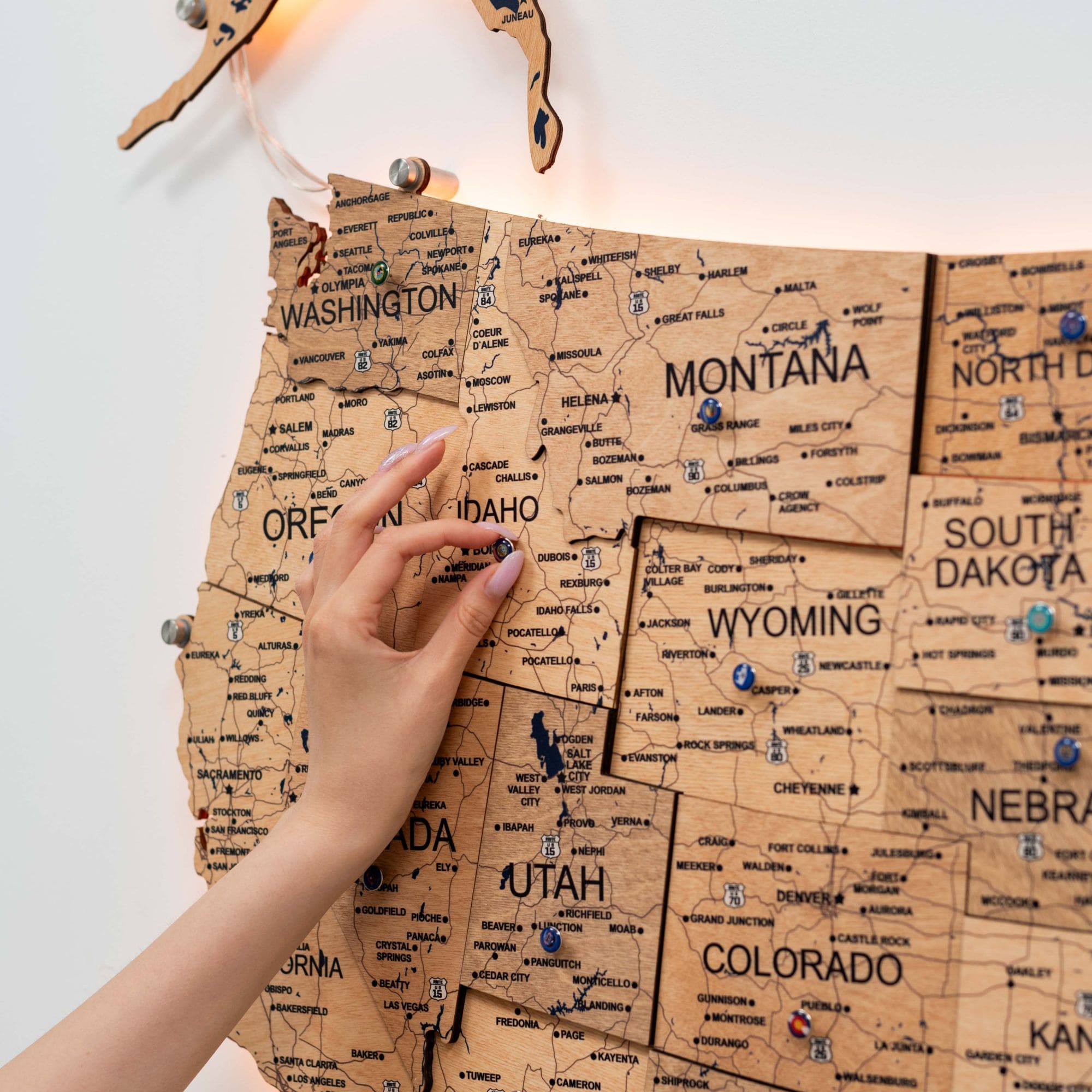 wooden puzzle map of usa