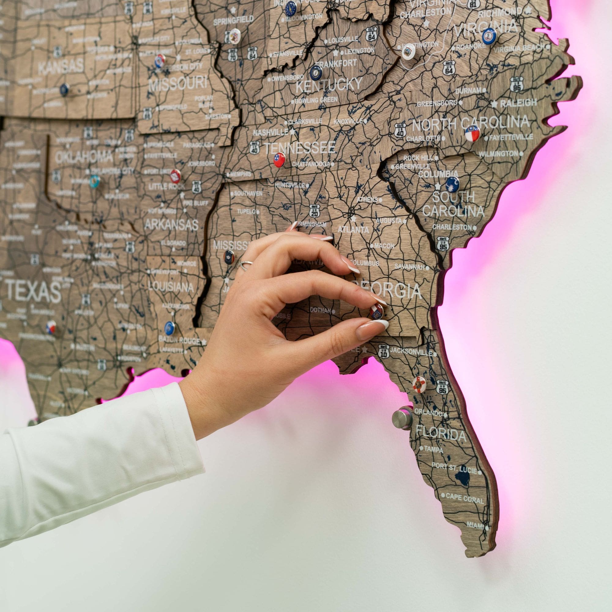 LED lights map