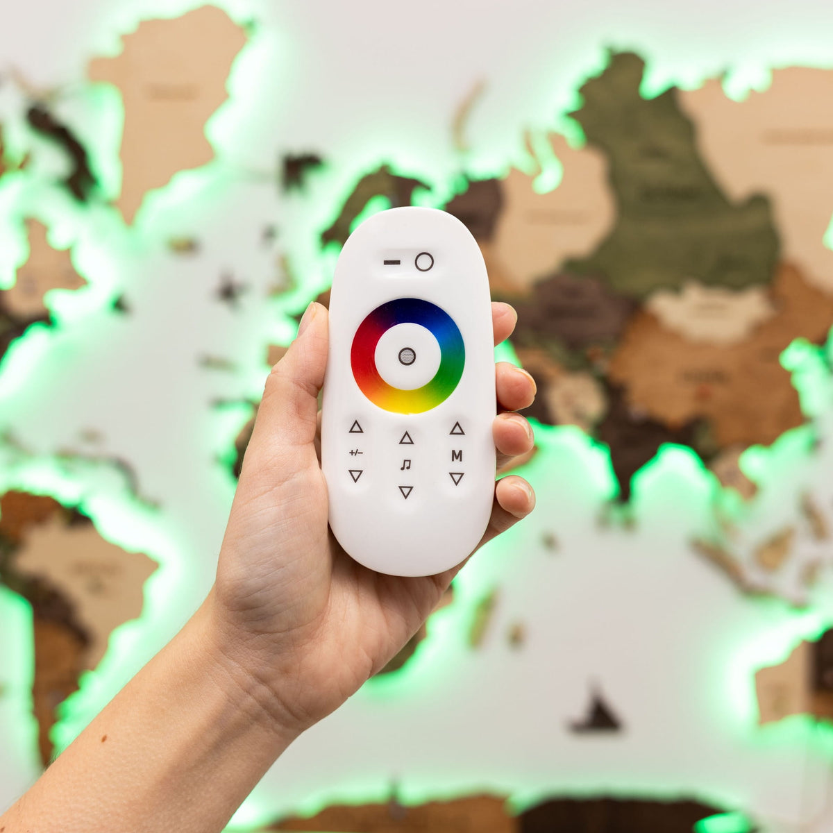 3D LED Carte du monde en bois 3.0 multicolore
