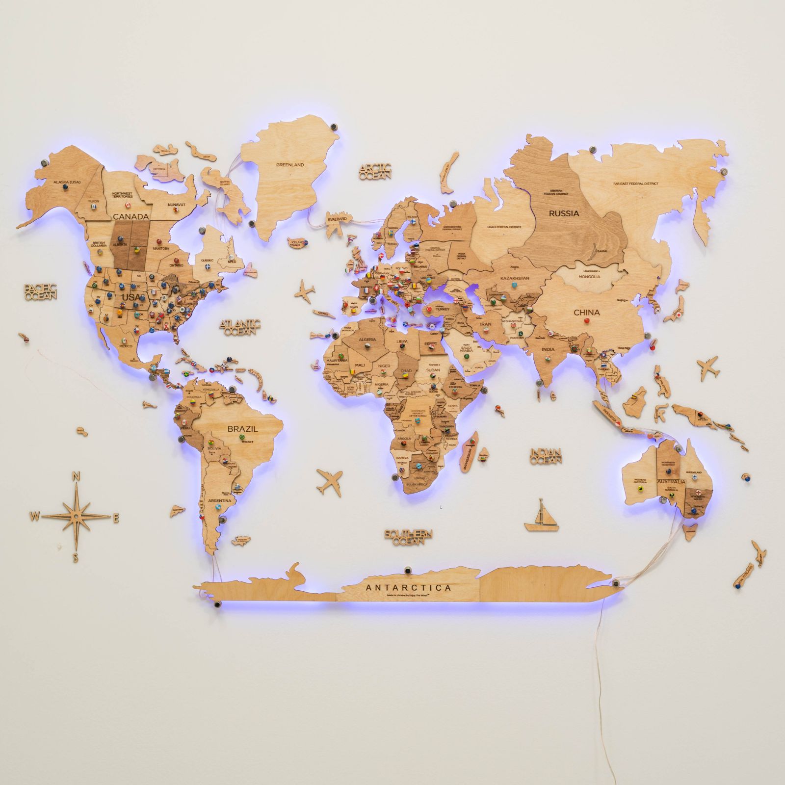 light up world map