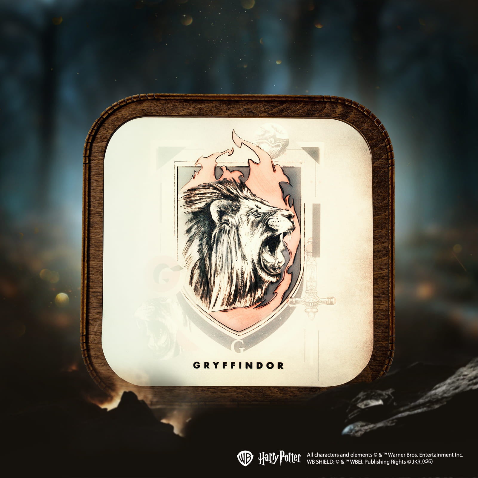 Wooden Acrylic Harry Potter Night Light - Lion of Gryffindor by Enjoy The Wood 