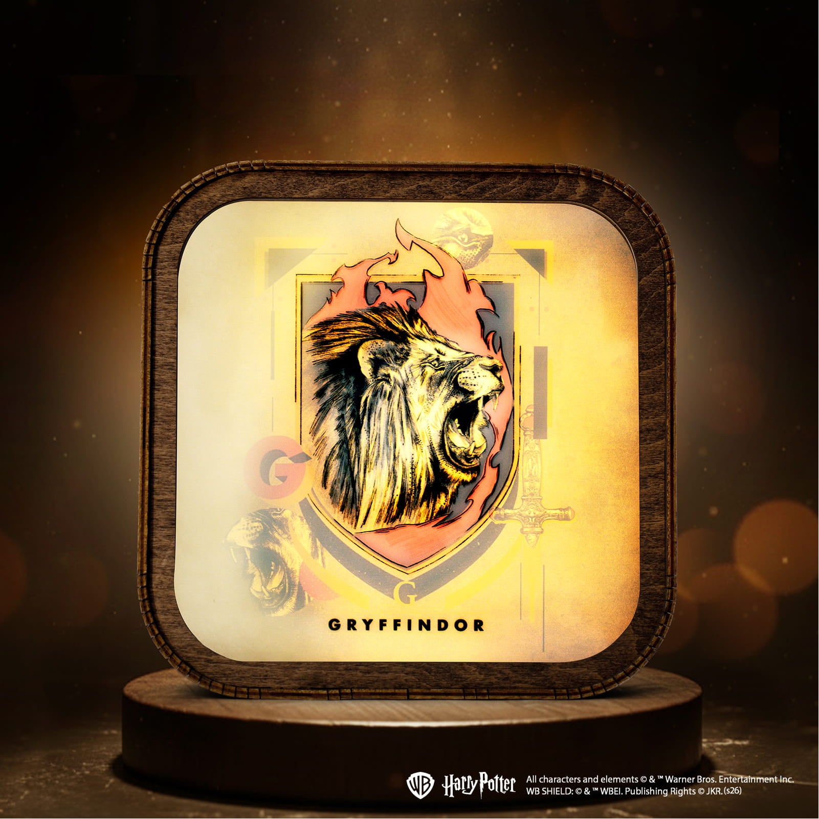 Wooden Acrylic Harry Potter Night Light - Lion of Gryffindor by Enjoy The Wood 