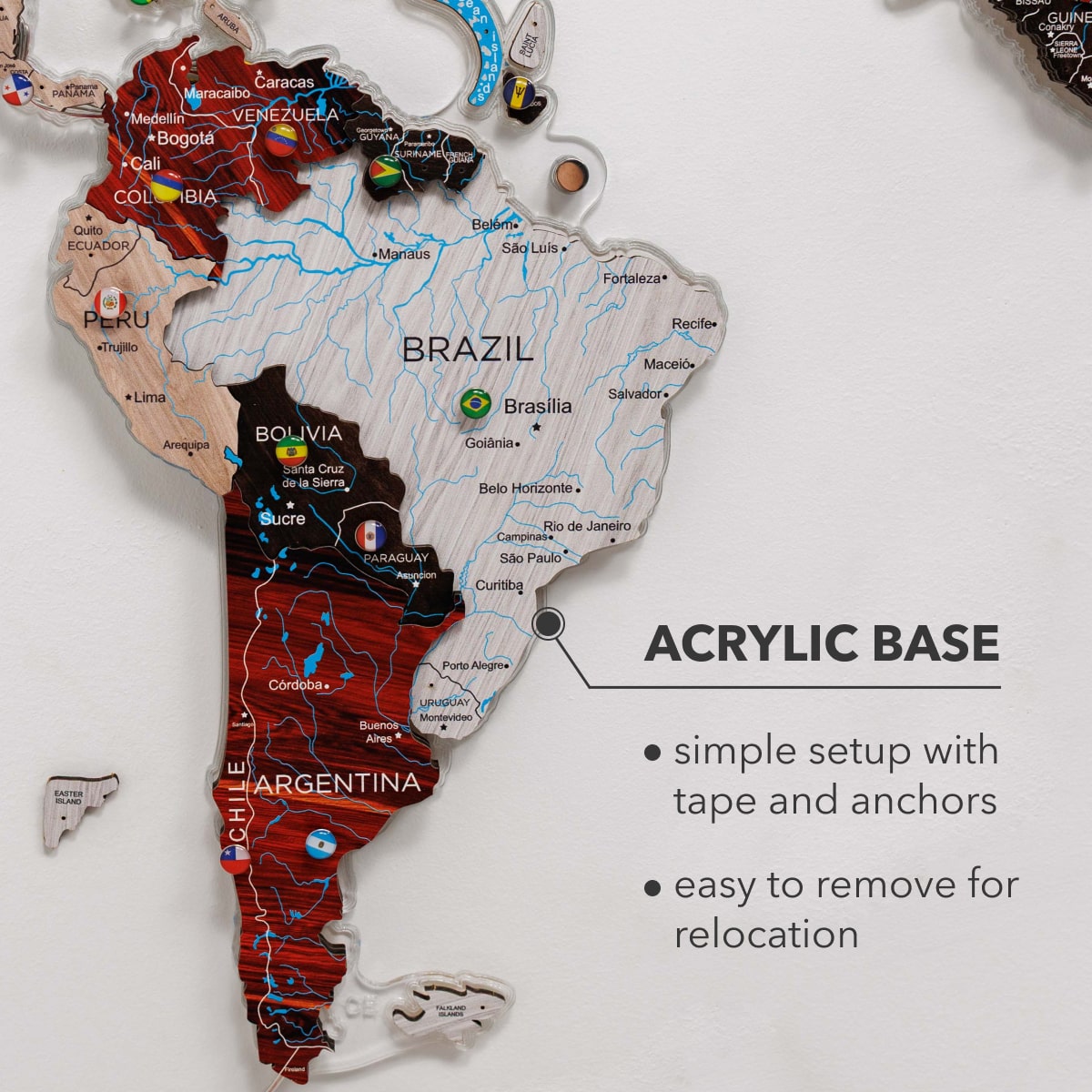 light up world map wall hanging