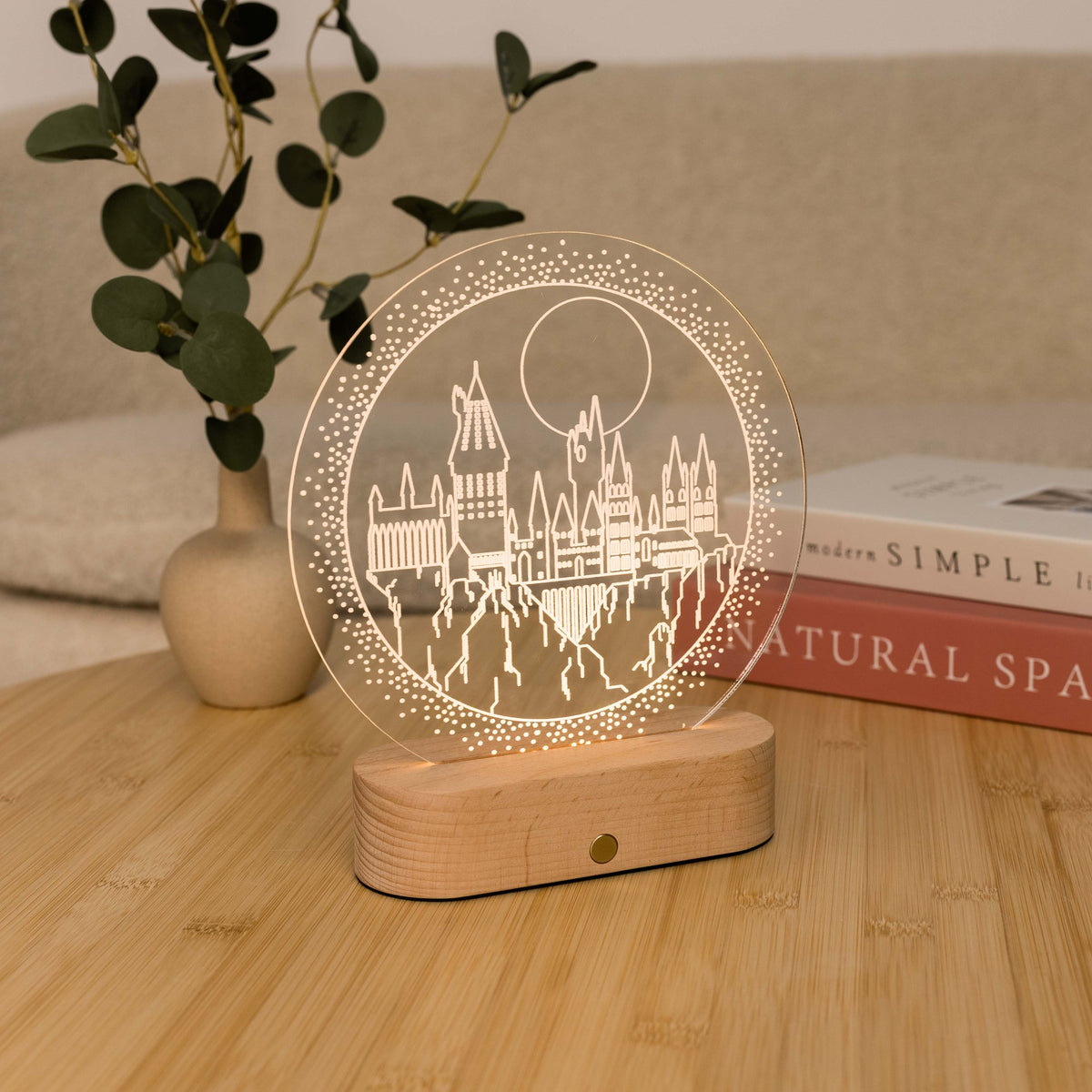 Acrylic Harry Potter Night Light - Midnight at Hogwarts by Enjoy The Wood 