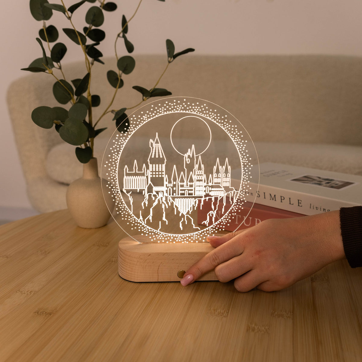 Acrylic Harry Potter Night Light - Midnight at Hogwarts by Enjoy The Wood 