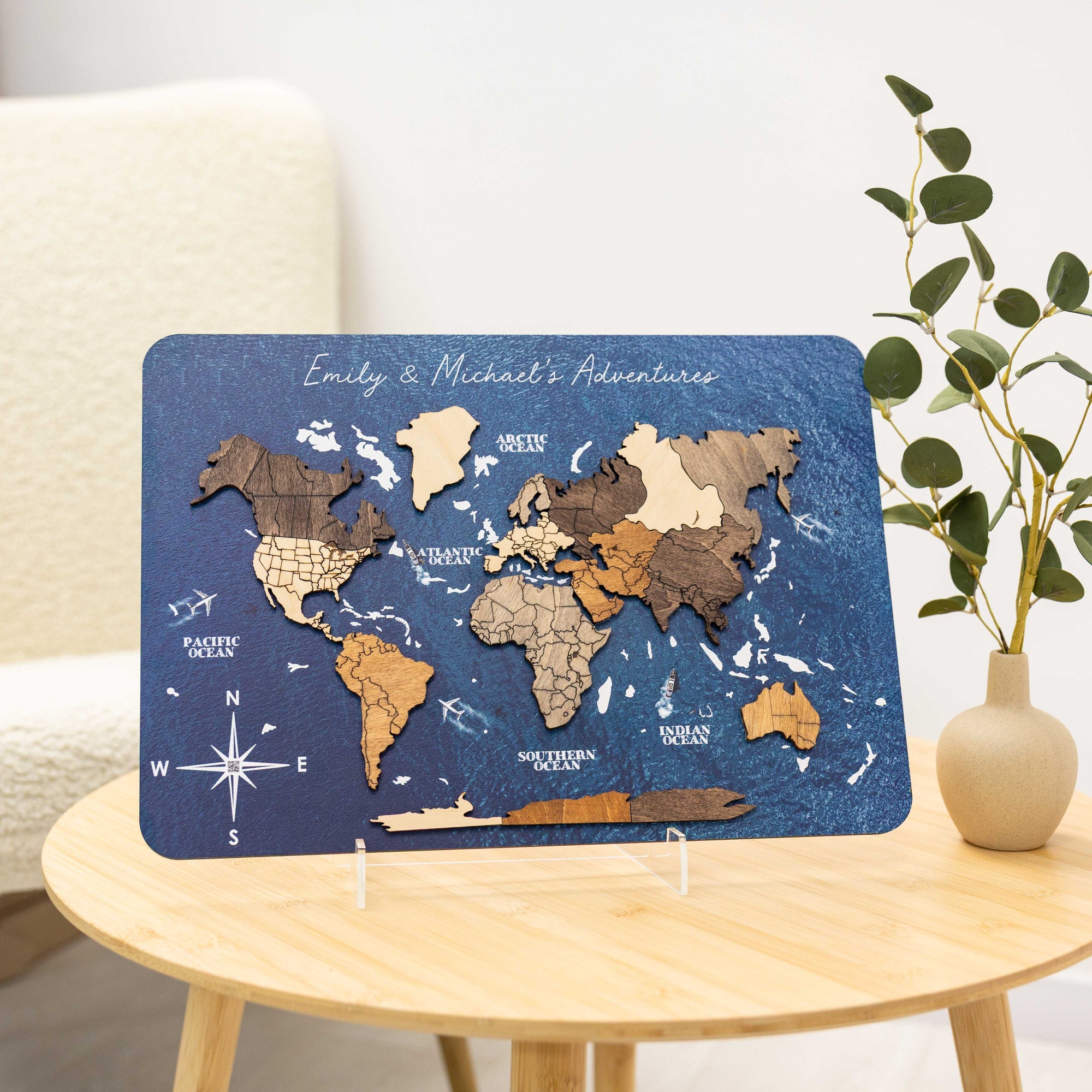 Colorful Wooden Accent for Home and Workspace