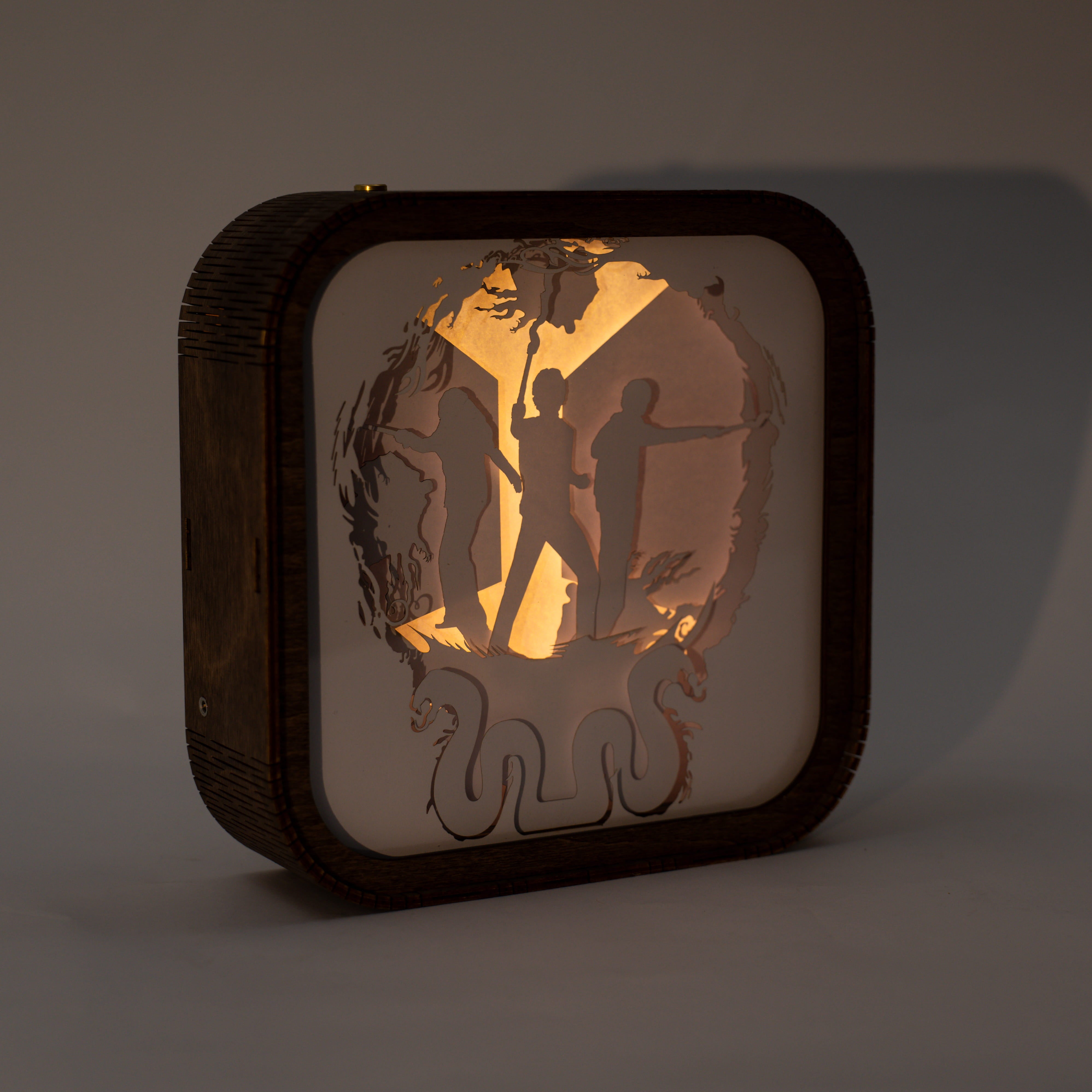 Wooden Paper Night Light - Trio with Wands by Enjoy The Wood 